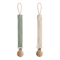 MUSHIE Linen Pacifier Clip (2-Pack)