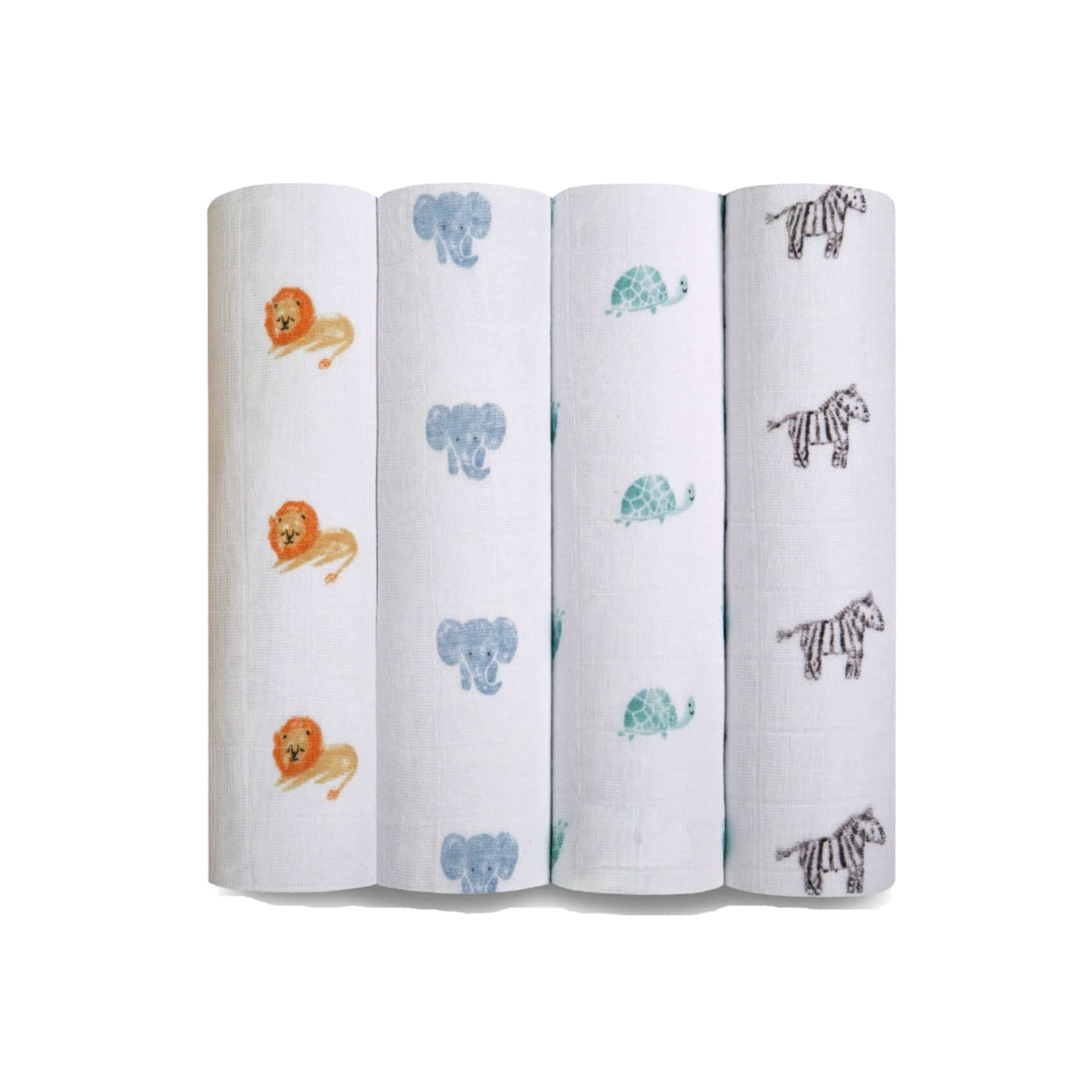 ADEN + ANAIS Organic Cotton Muslin Swaddle (4 Pk) - Animal Kingdom