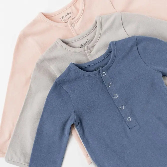 Maillot une-pièce essentiel en coton biologique PEHR - Bleu nuage 