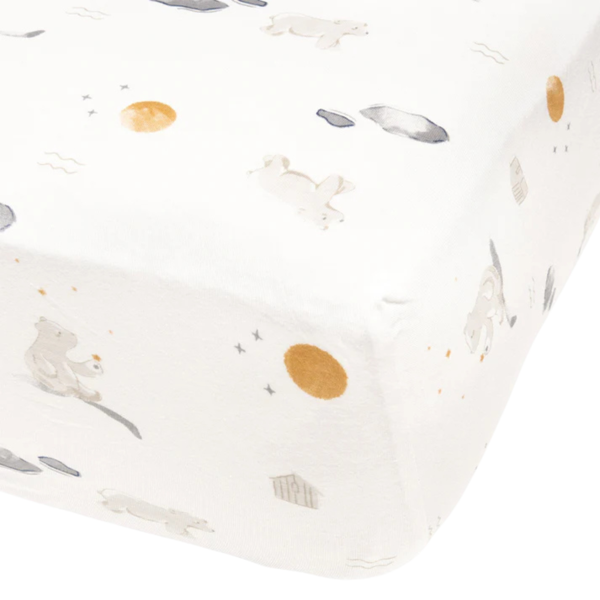 PERLIMPINPIN Baby Bamboo Fitted Sheet - Full Moon