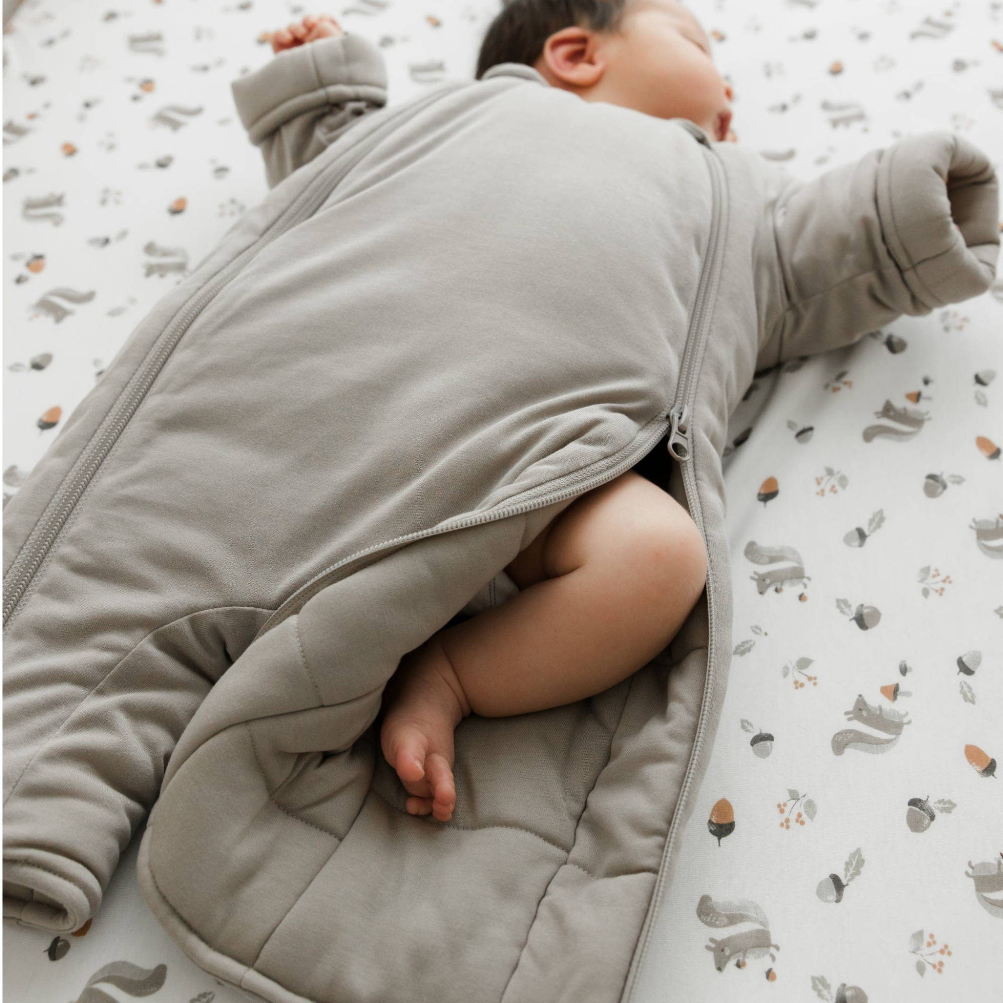 PERLIMPINPIN Baby Bamboo Fitted Sheet - Squirrel