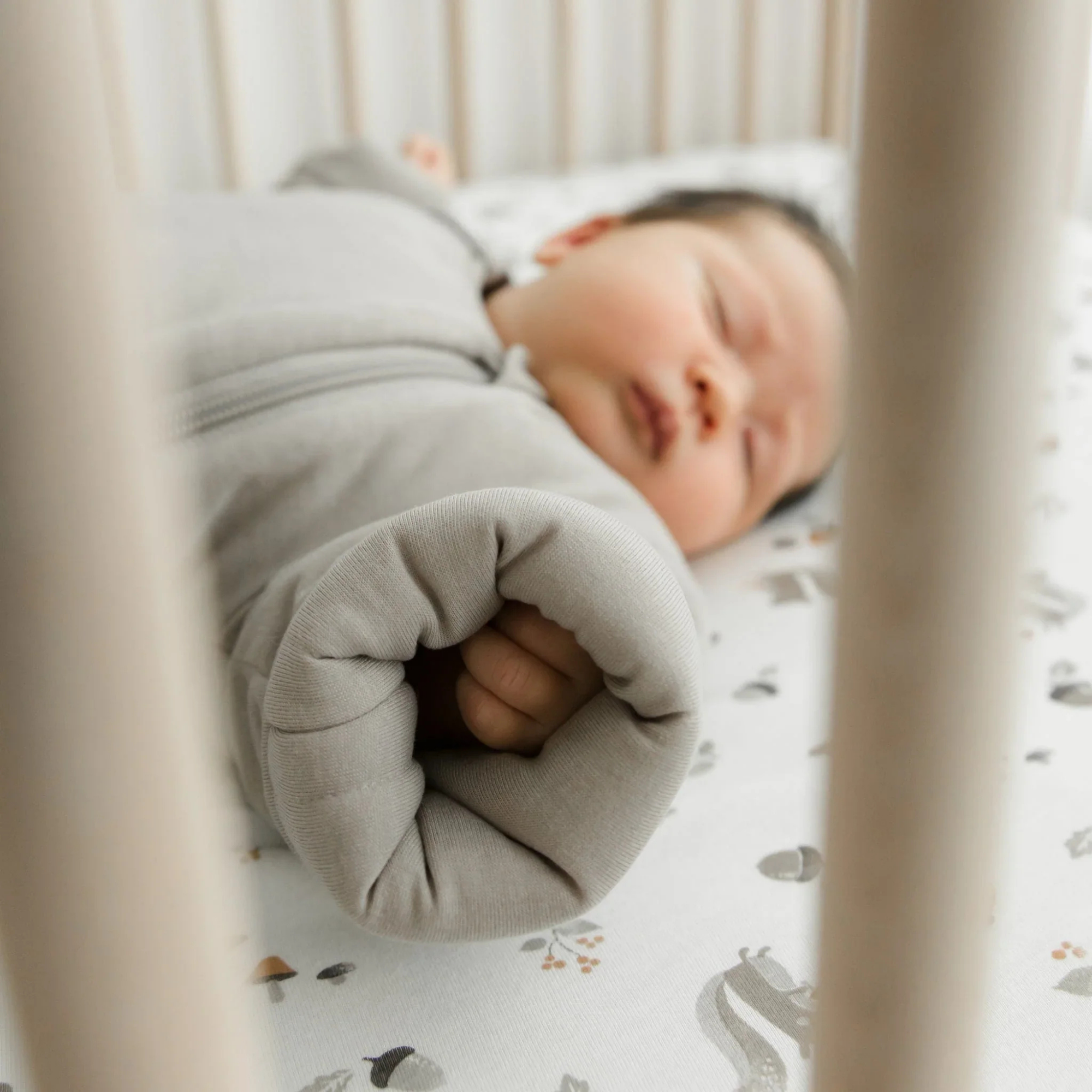 PERLIMPINPIN Baby Bamboo Fitted Sheet - Squirrel