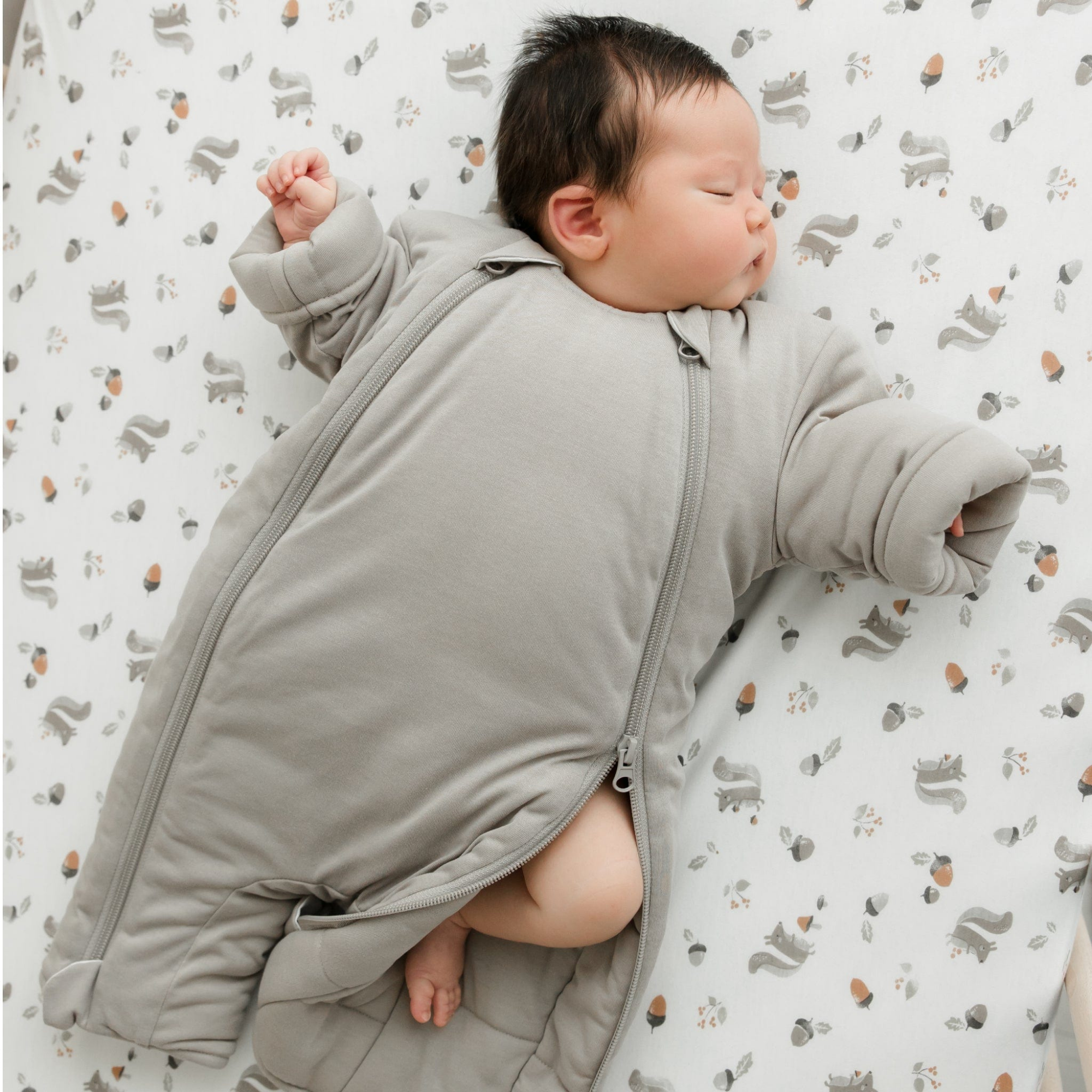 PERLIMPINPIN Baby Bamboo Fitted Sheet - Squirrel