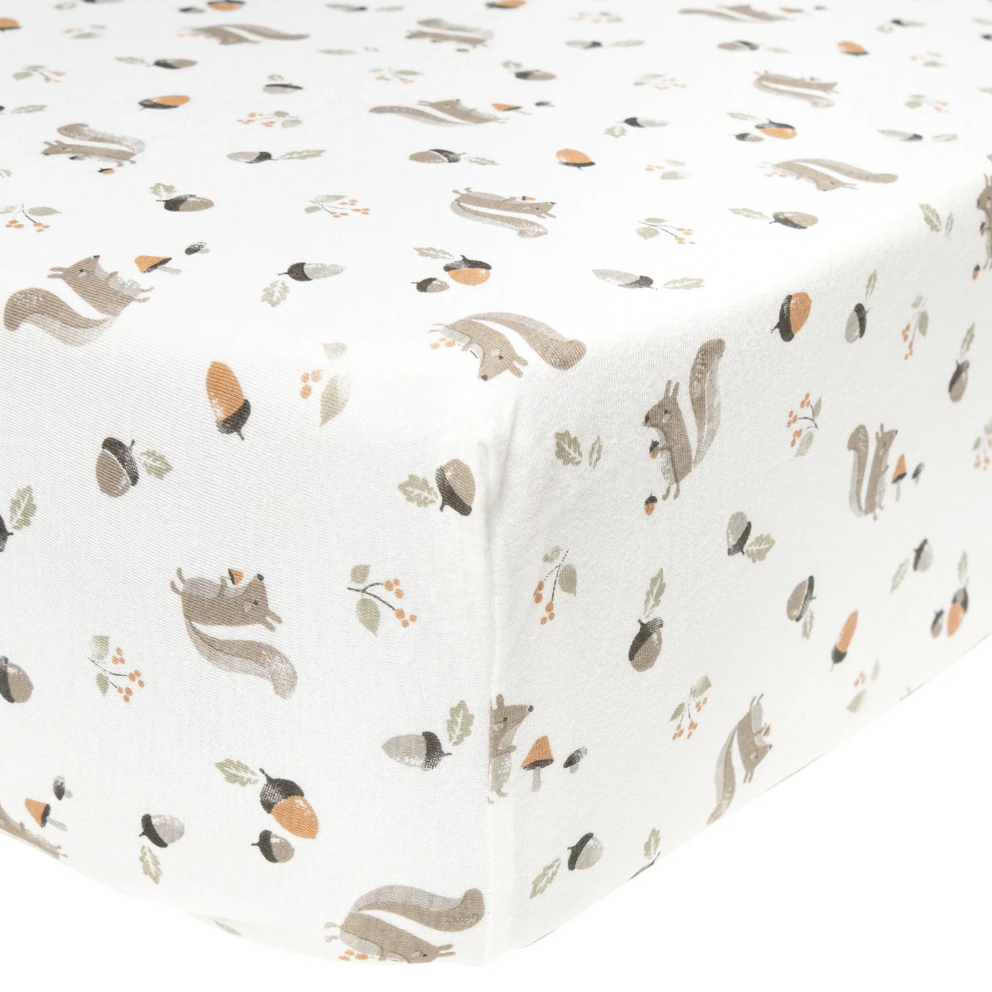 PERLIMPINPIN Baby Bamboo Fitted Sheet - Squirrel