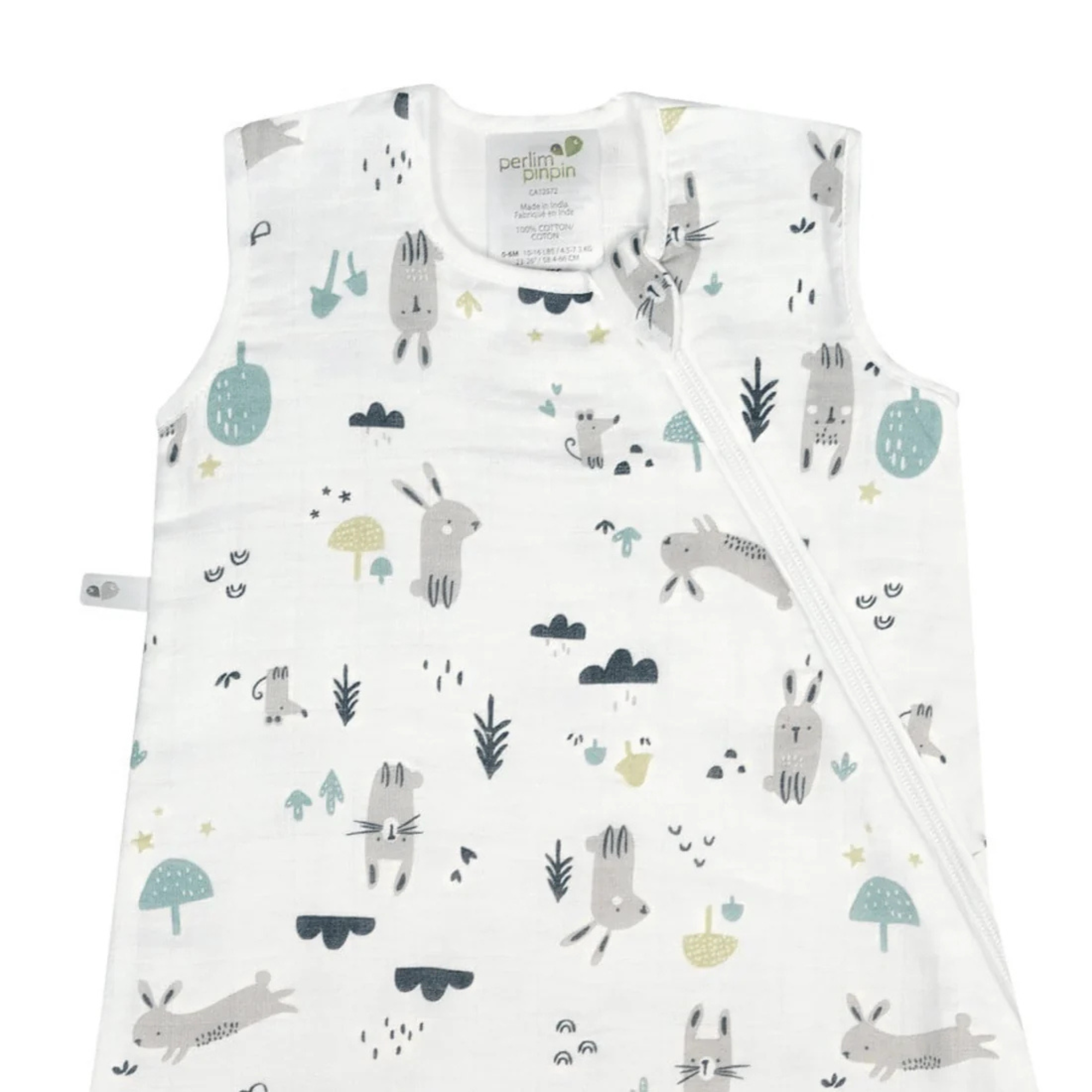 PERLIMPINPIN Cotton Muslin Sleep Bag 0.7T - Bunnies