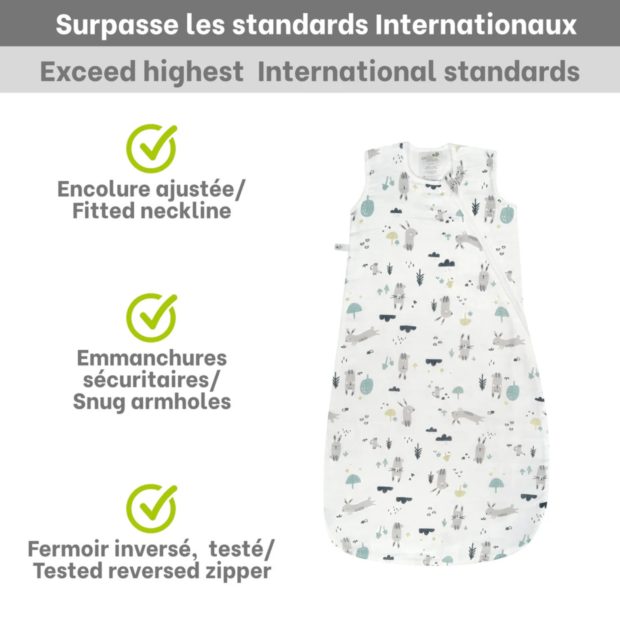 PERLIMPINPIN Cotton Muslin Sleep Bag 0.7T - Bunnies