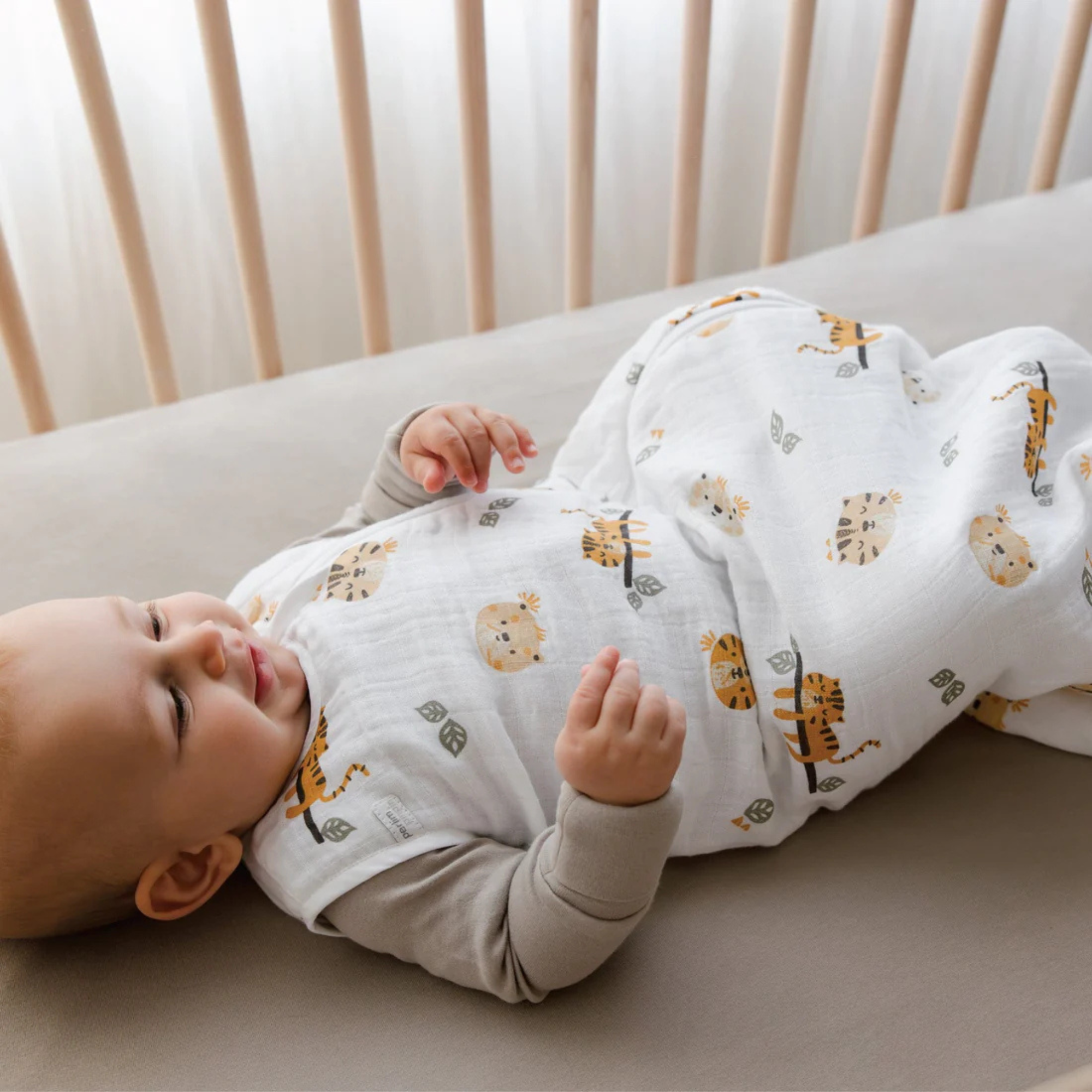 PERLIMPINPIN Cotton Muslin Sleep Bag 0.7T - Jungle