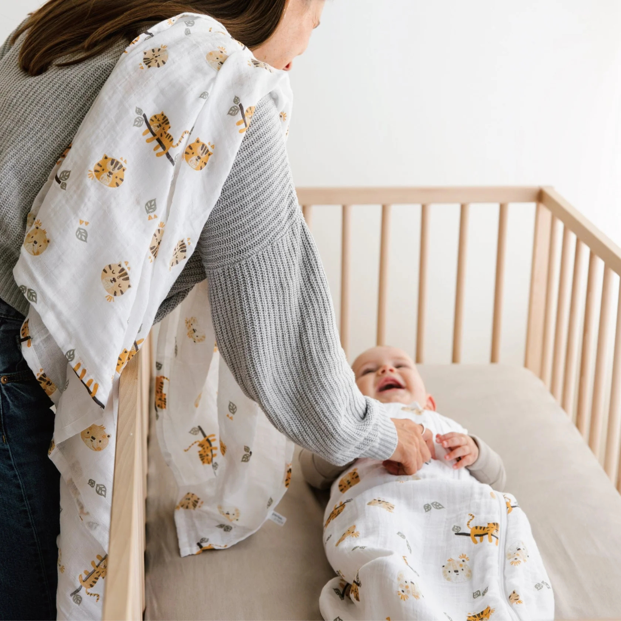 PERLIMPINPIN Cotton Muslin Sleep Bag 0.7T - Jungle