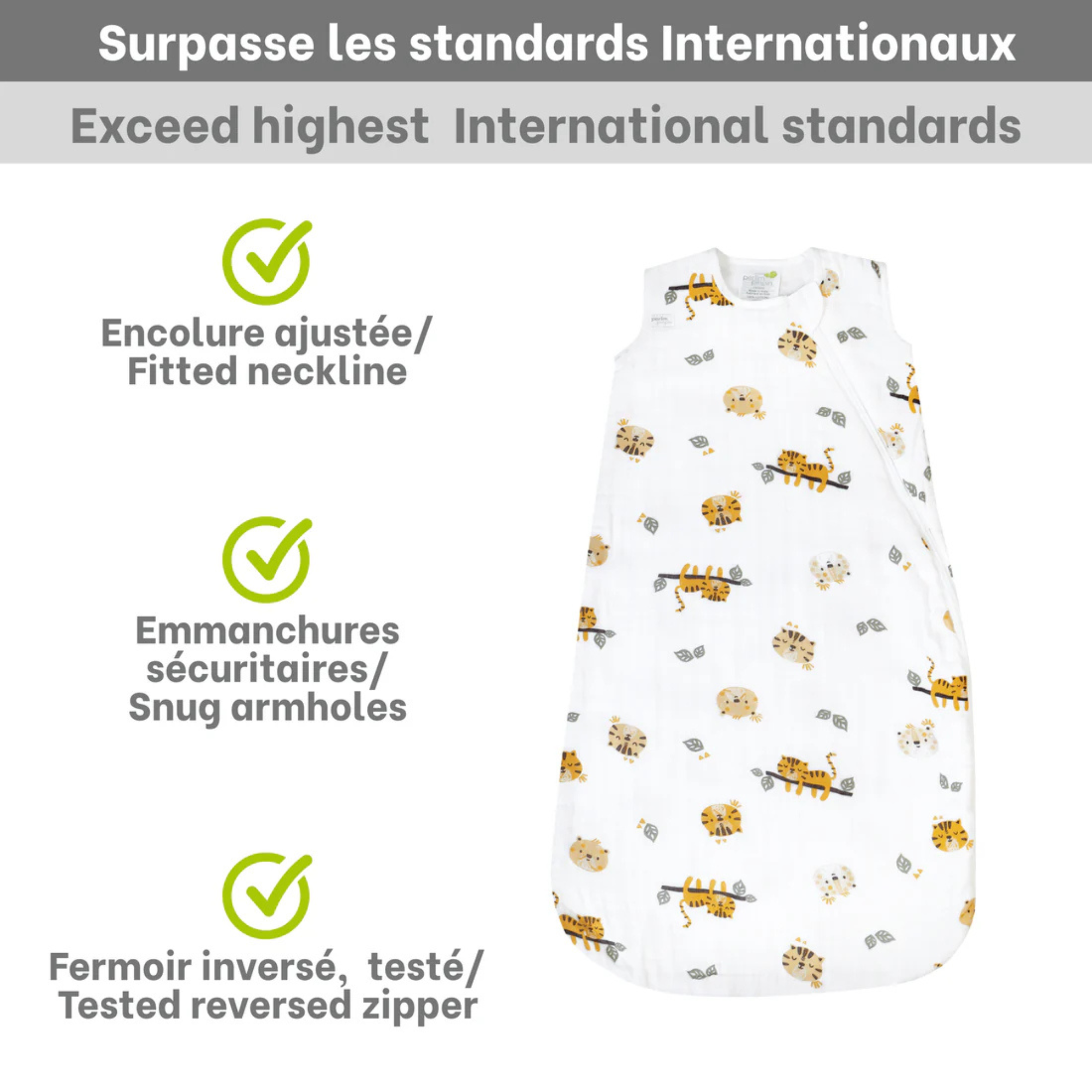PERLIMPINPIN Cotton Muslin Sleep Bag 0.7T - Jungle