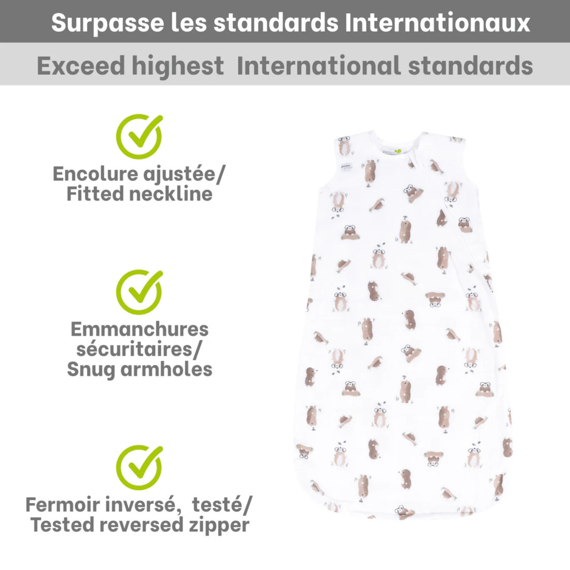 PERLIMPINPIN Cotton Muslin Sleep Bag 0.7T - Moles