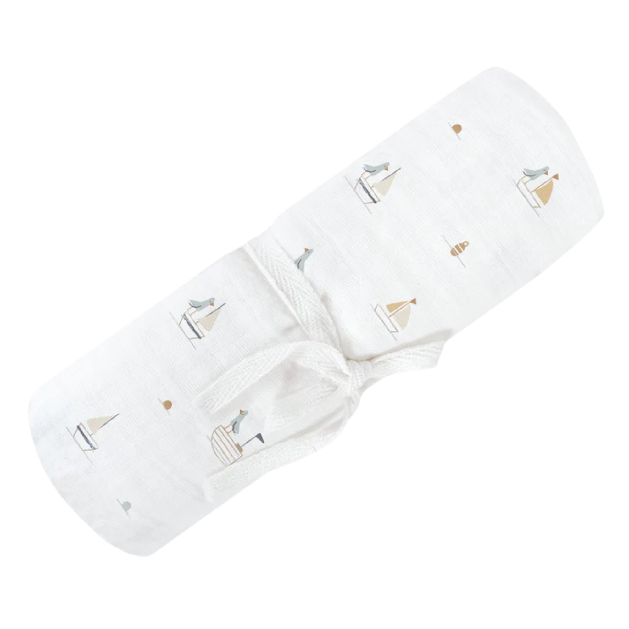 PERLIMPINPIN Cotton Muslin Swaddle - Boats