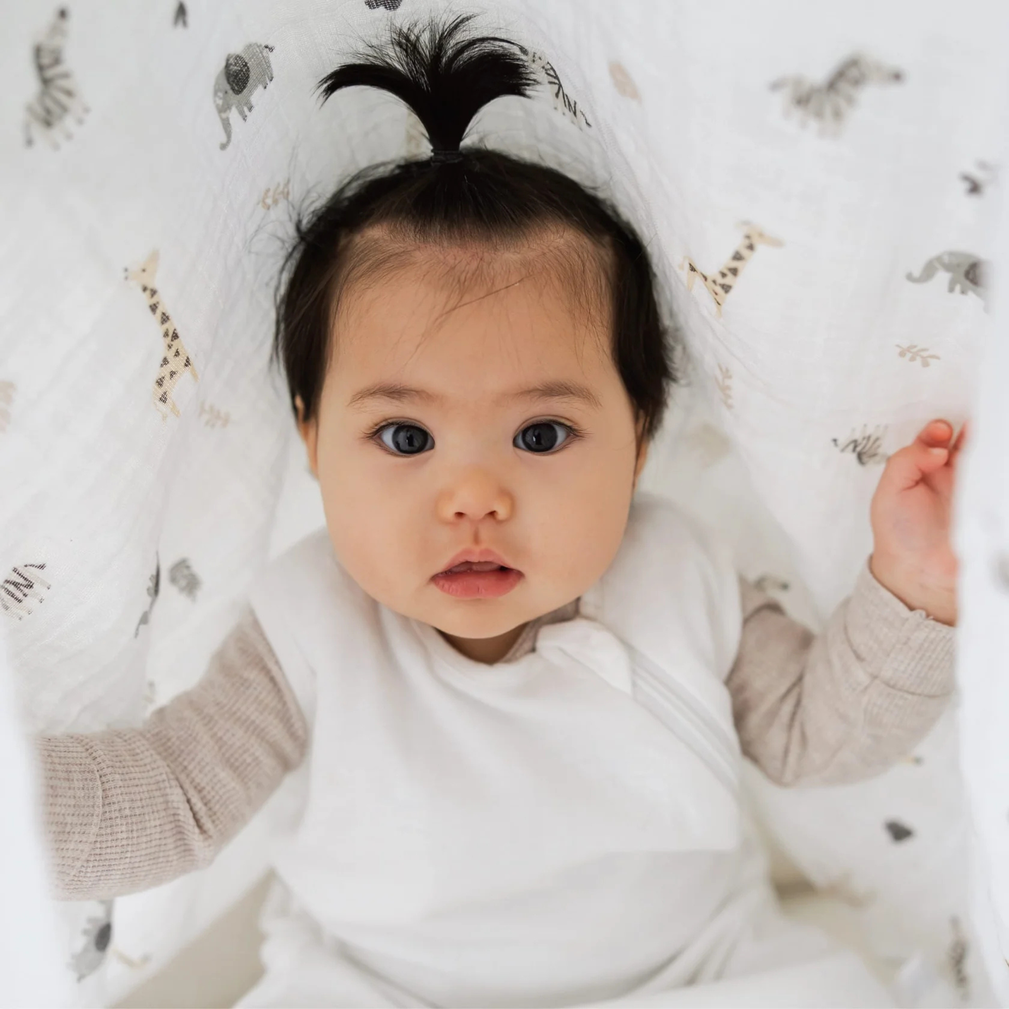 PERLIMPINPIN Cotton Muslin Swaddle - Safari