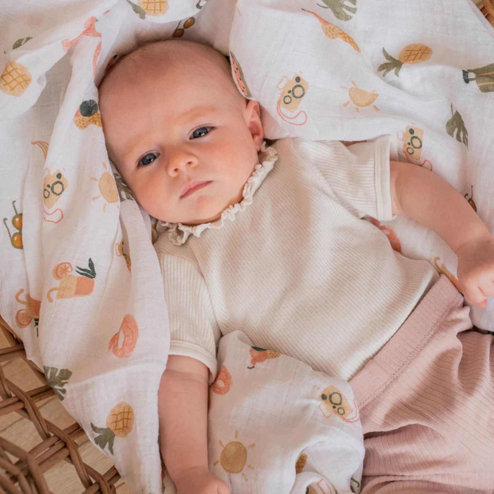 PERLIMPINPIN Cotton Muslin Swaddle - Summer