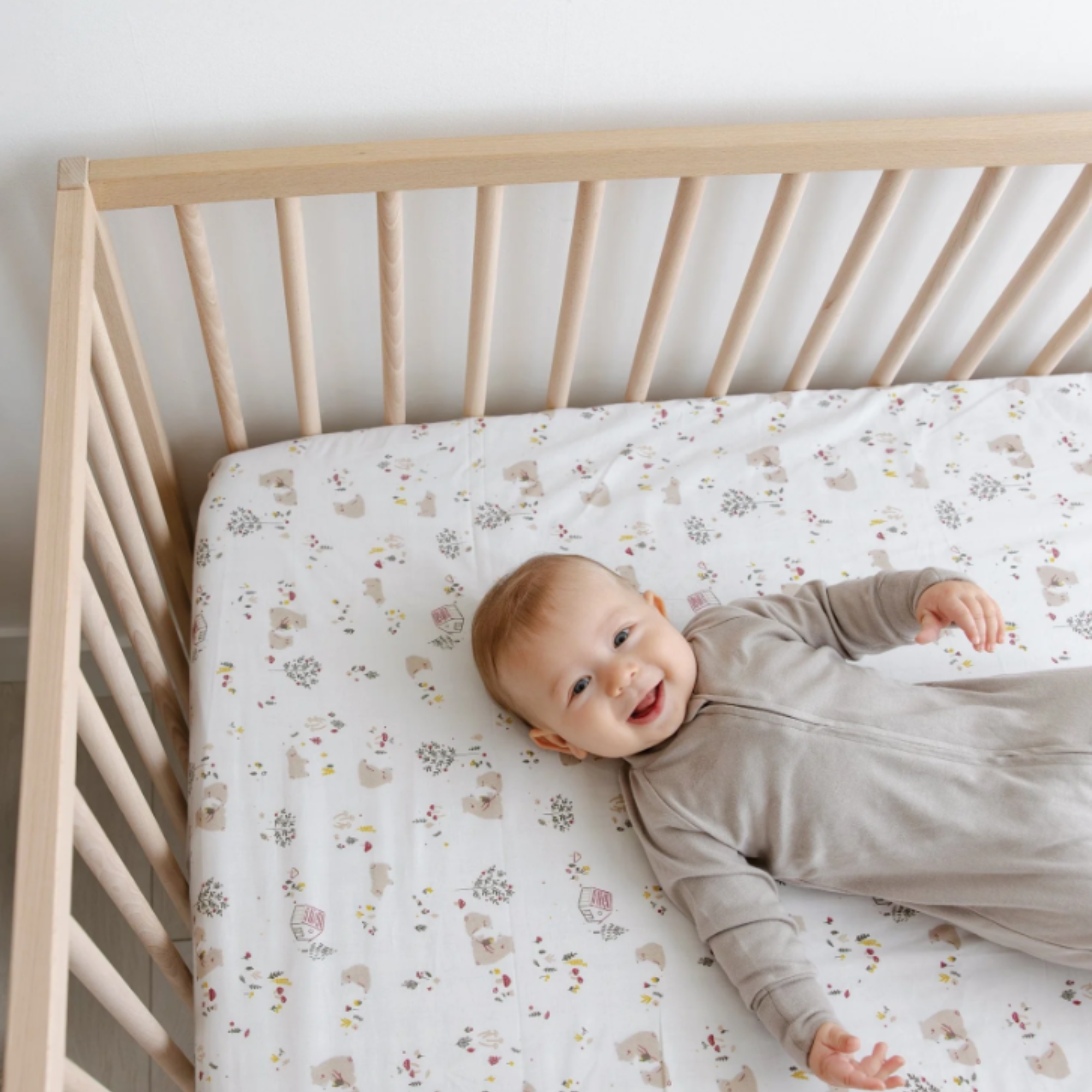 PERLIMPINPIN Crib Fitted Sheet - Bears