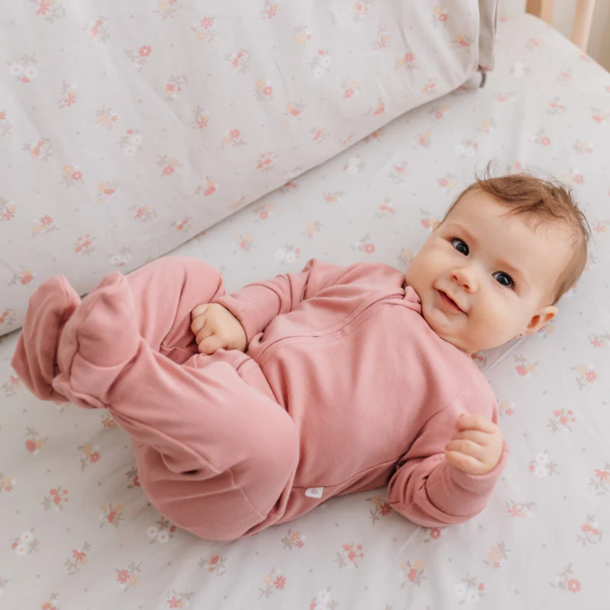 PERLIMPINPIN Crib Fitted Sheet - Flowers