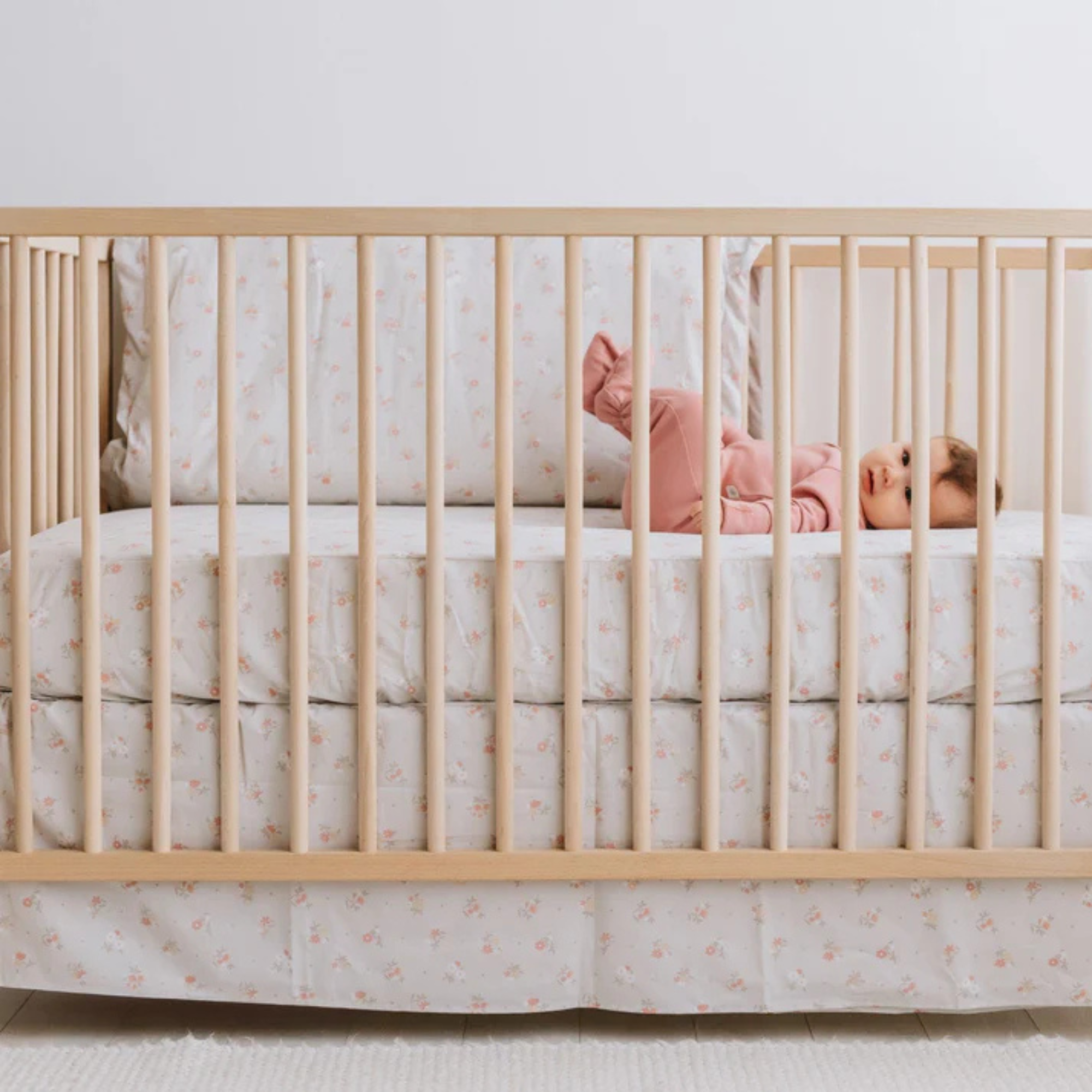 PERLIMPINPIN Crib Fitted Sheet - Flowers