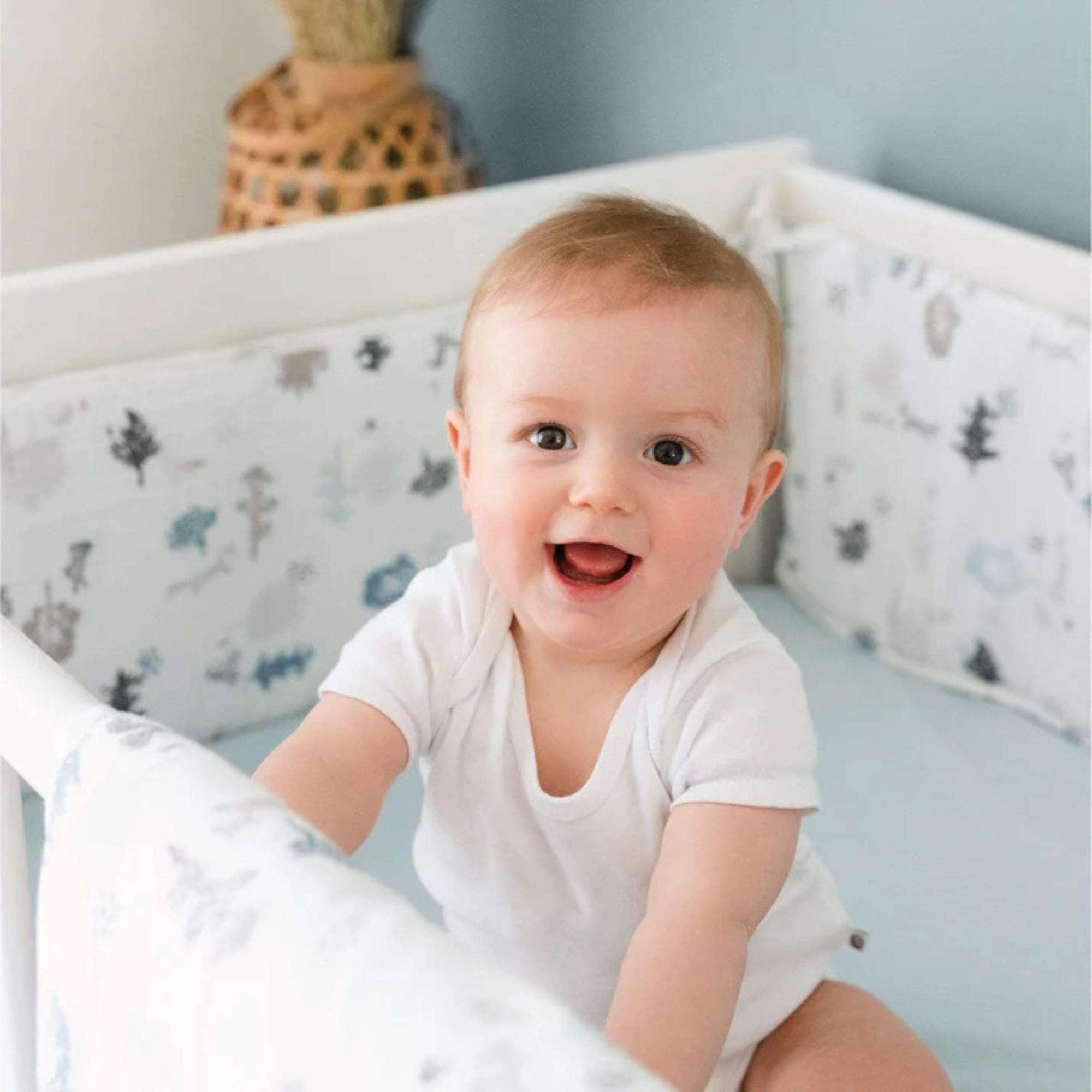 PERLIMPINPIN Crib Fitted Sheet - Glacier