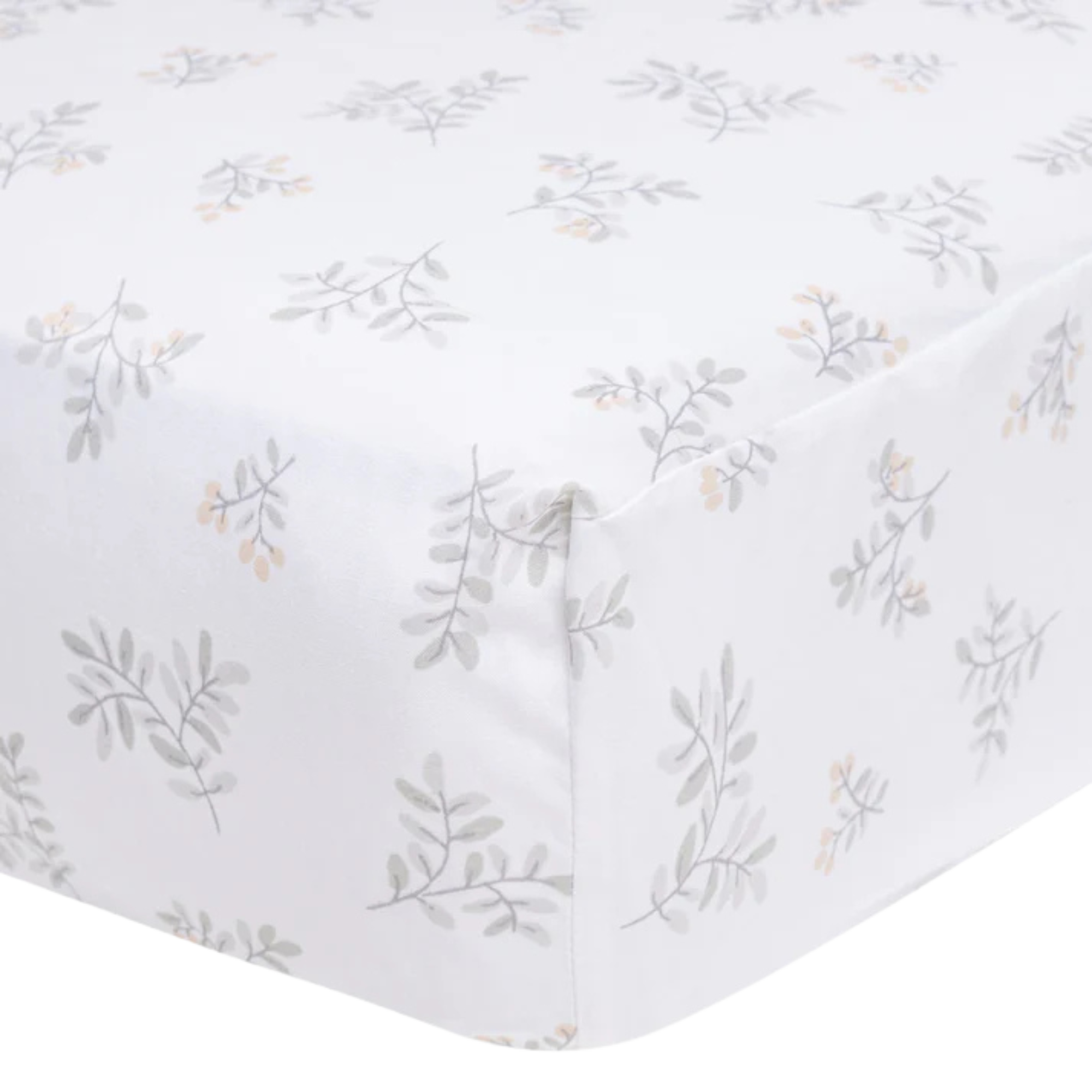 PERLIMPINPIN Crib Fitted Sheet - Leaves