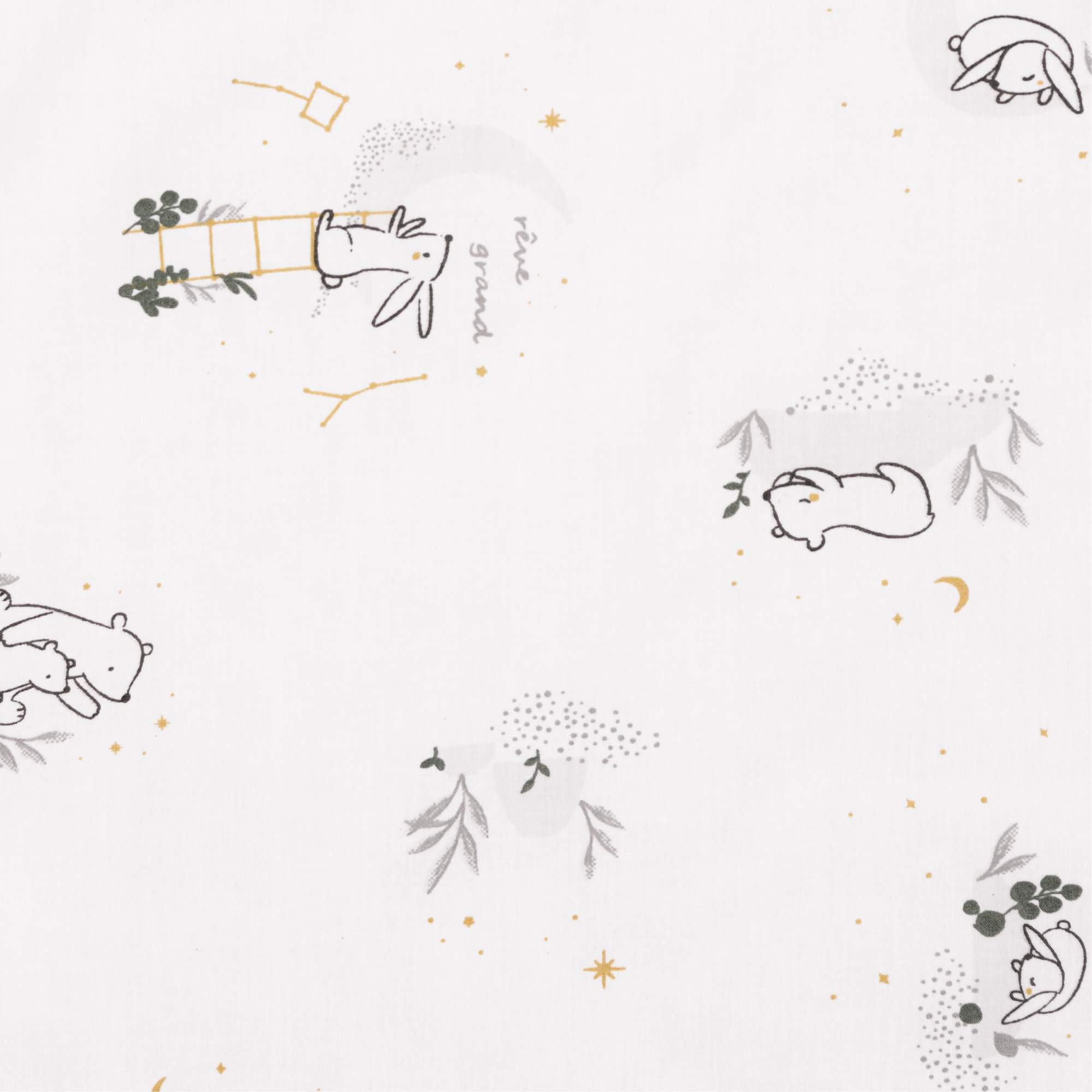 PERLIMPINPIN Crib Fitted Sheet - Moonlight