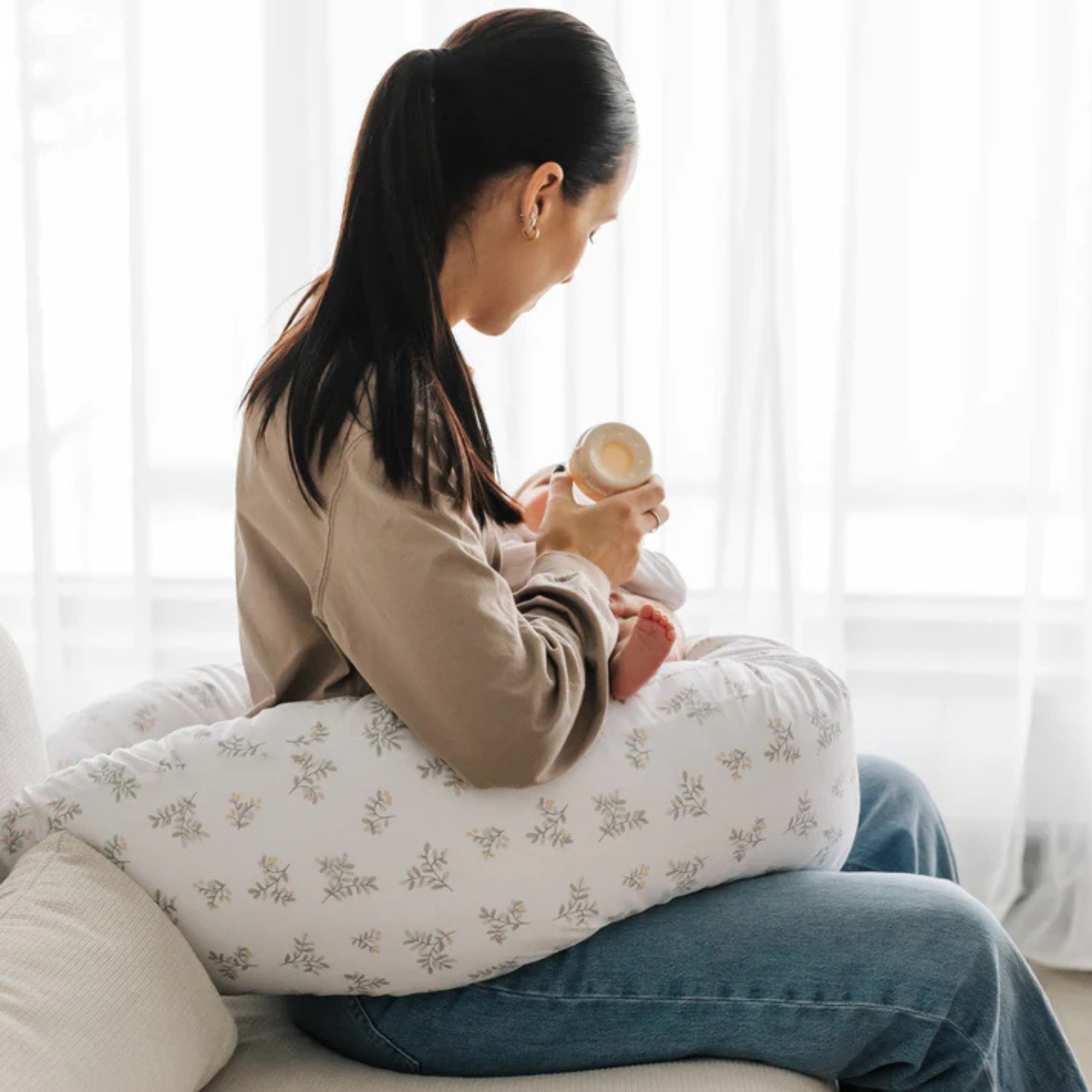 PERLIMPINPIN Multifunctional Pregnancy Pillow - Leaves