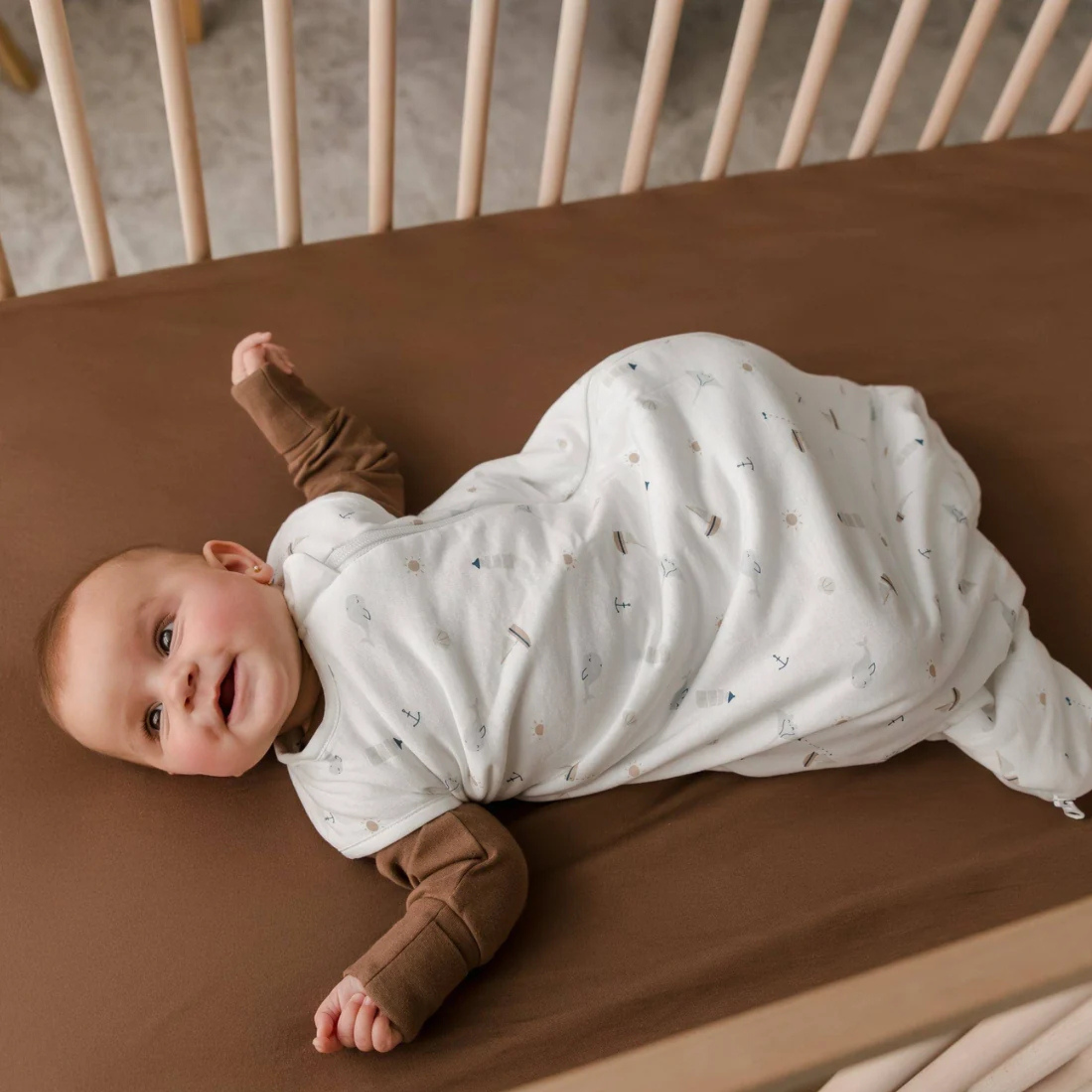 PERLIMPINPIN Quilted Bamboo Sleep Bag 1Tog - Ocean