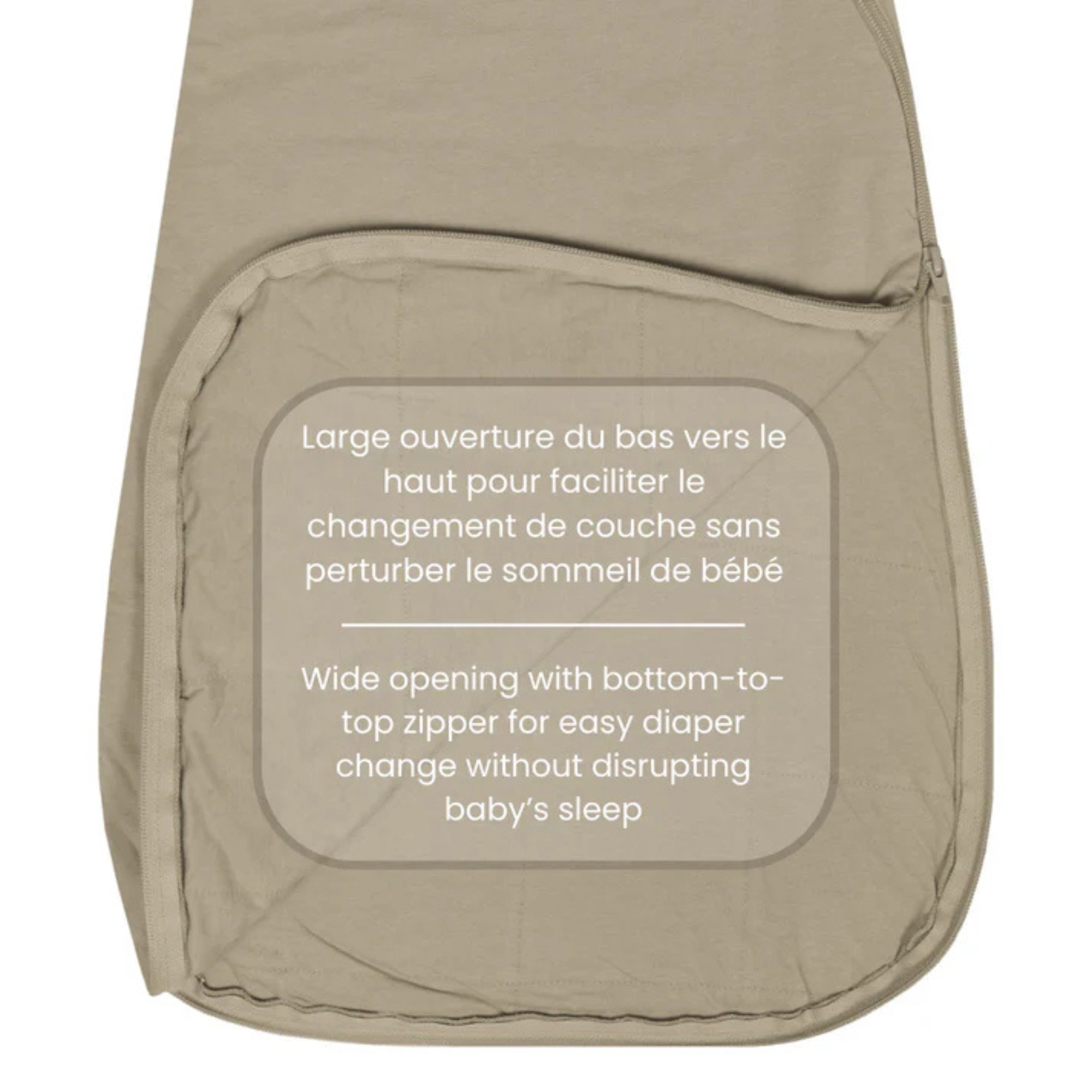 PERLIMPINPIN Quilted Bamboo Sleep Bag 1Tog - Taupe