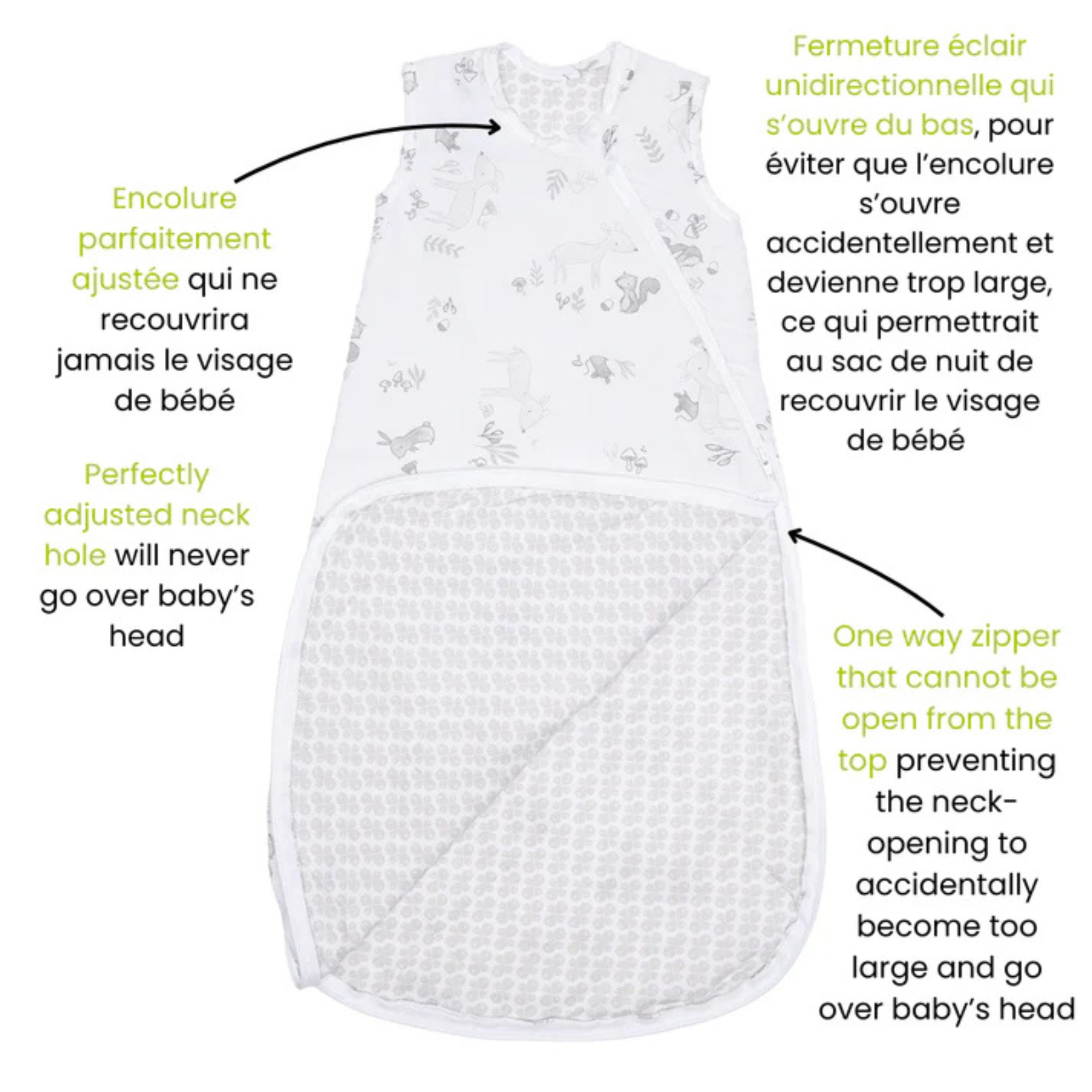 Gigoteuse en coton tissé PERLIMPINPIN 2Tog - Forêt