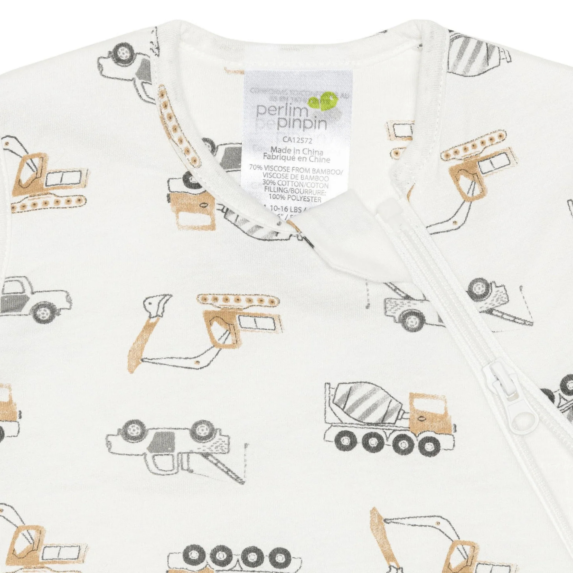 PERLIMPINPIN Quilted Bamboo 1TOG Sleep Bag Newborn - Construction