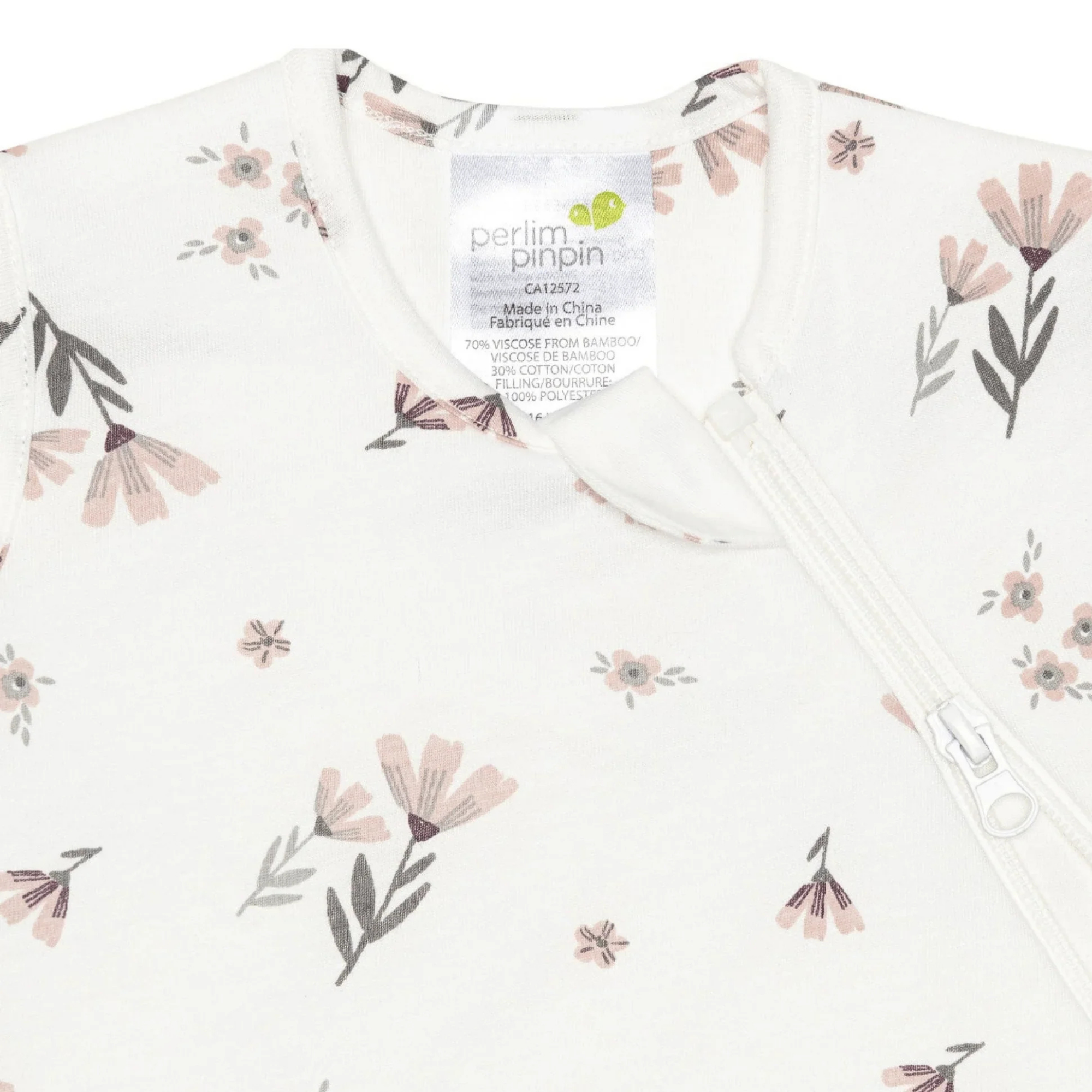 PERLIMPINPIN Quilted Bamboo 1TOG Sleep Bag Newborn - Watercolor Flowers