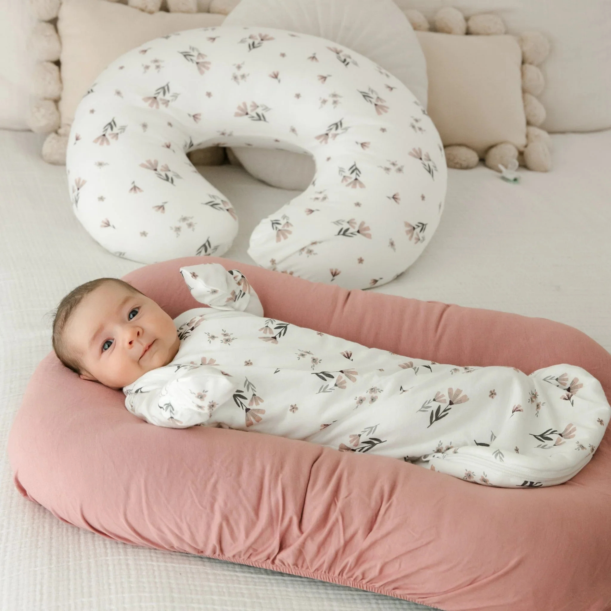 PERLIMPINPIN Quilted Bamboo 1TOG Sleep Bag Newborn - Watercolor Flowers