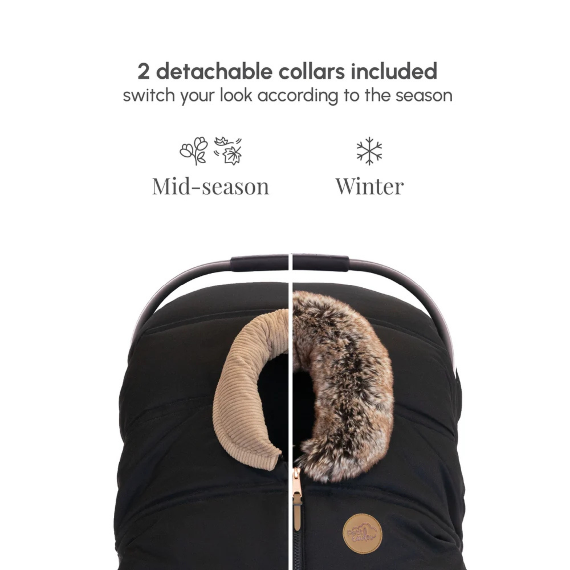 PETIT COULOU 3 Seasons Car Seat Cover - Interchangeable Collars