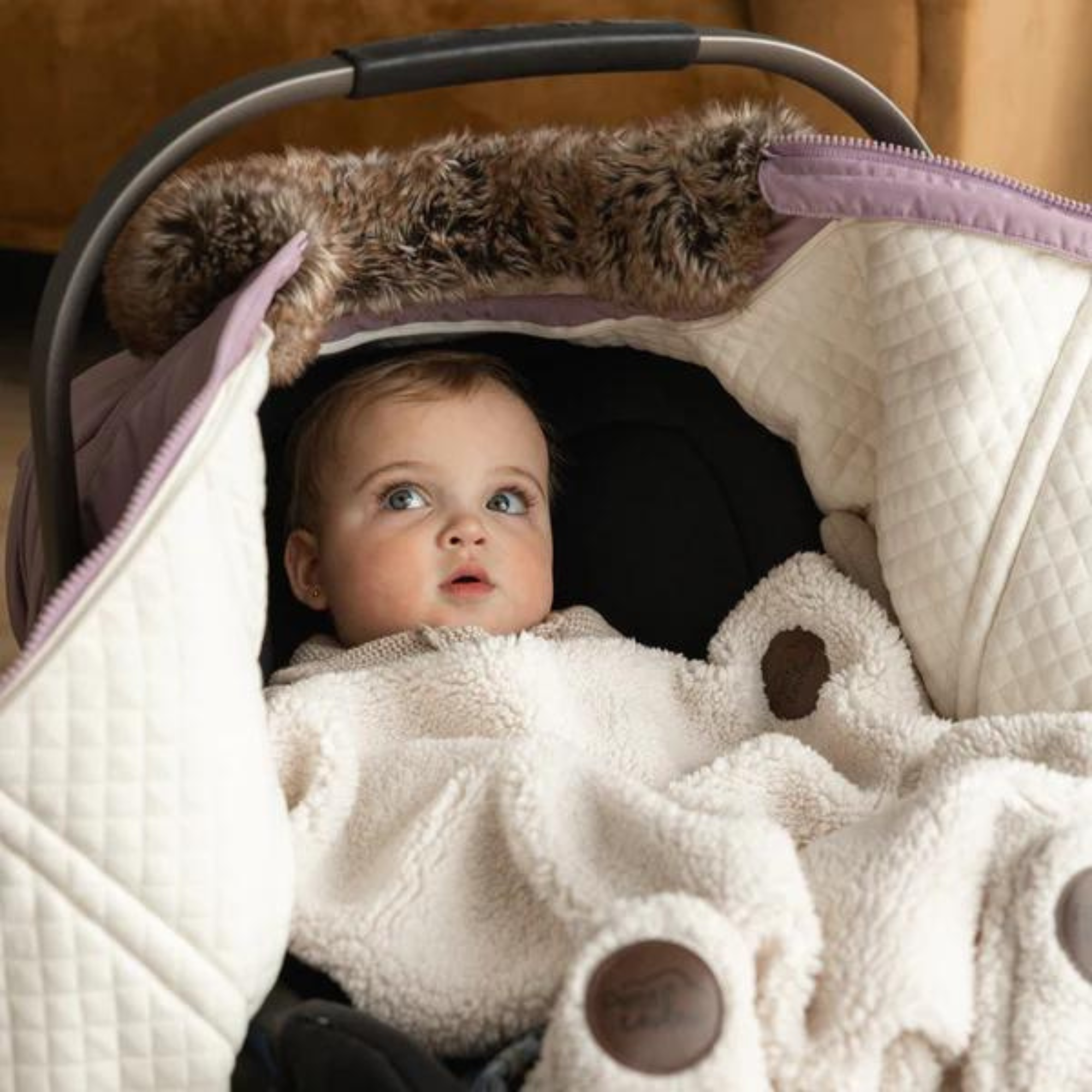 PETIT COULOU Car Seat Blanket - Sherpa