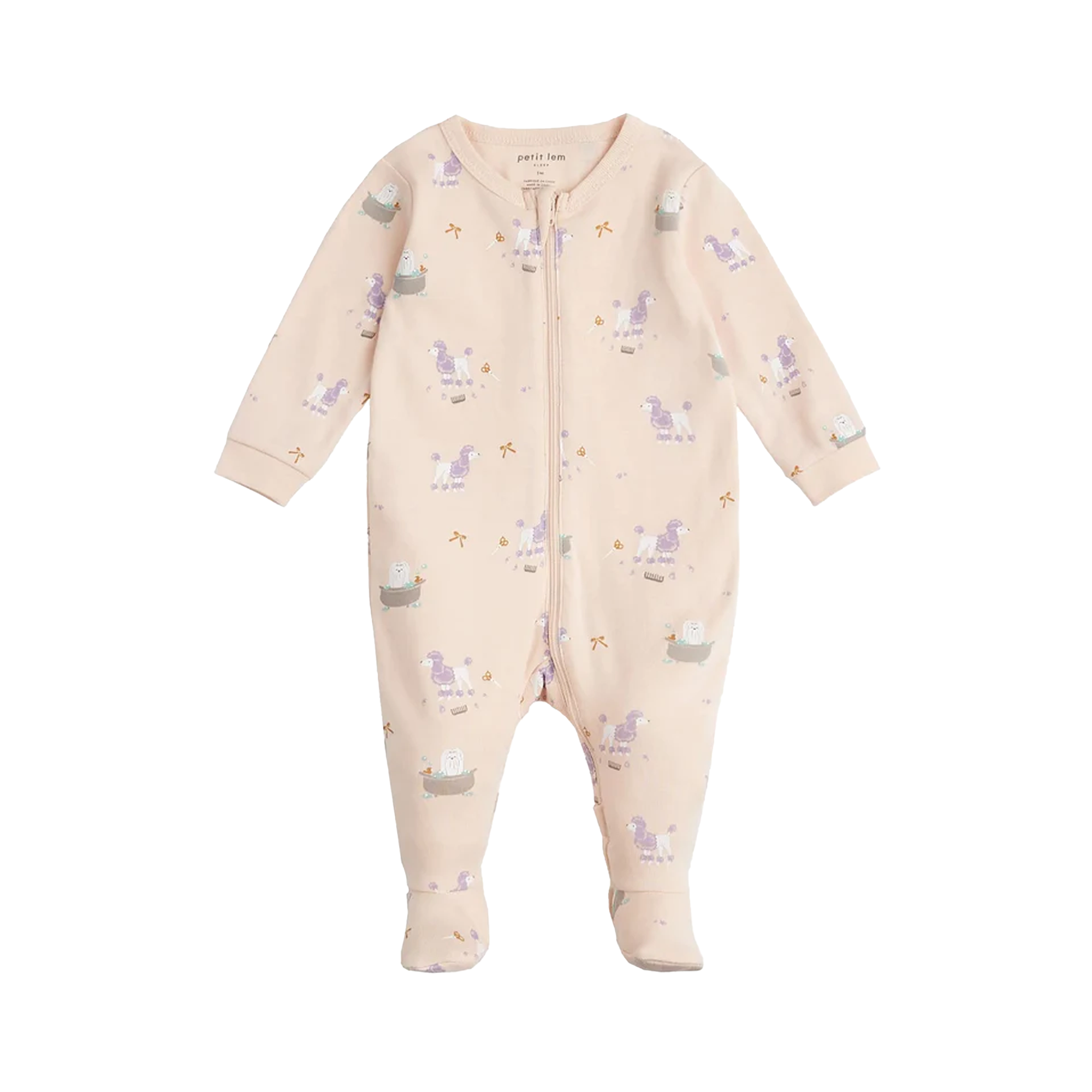 PETIT LEM Dog Grooming Print on Tan Sleeper