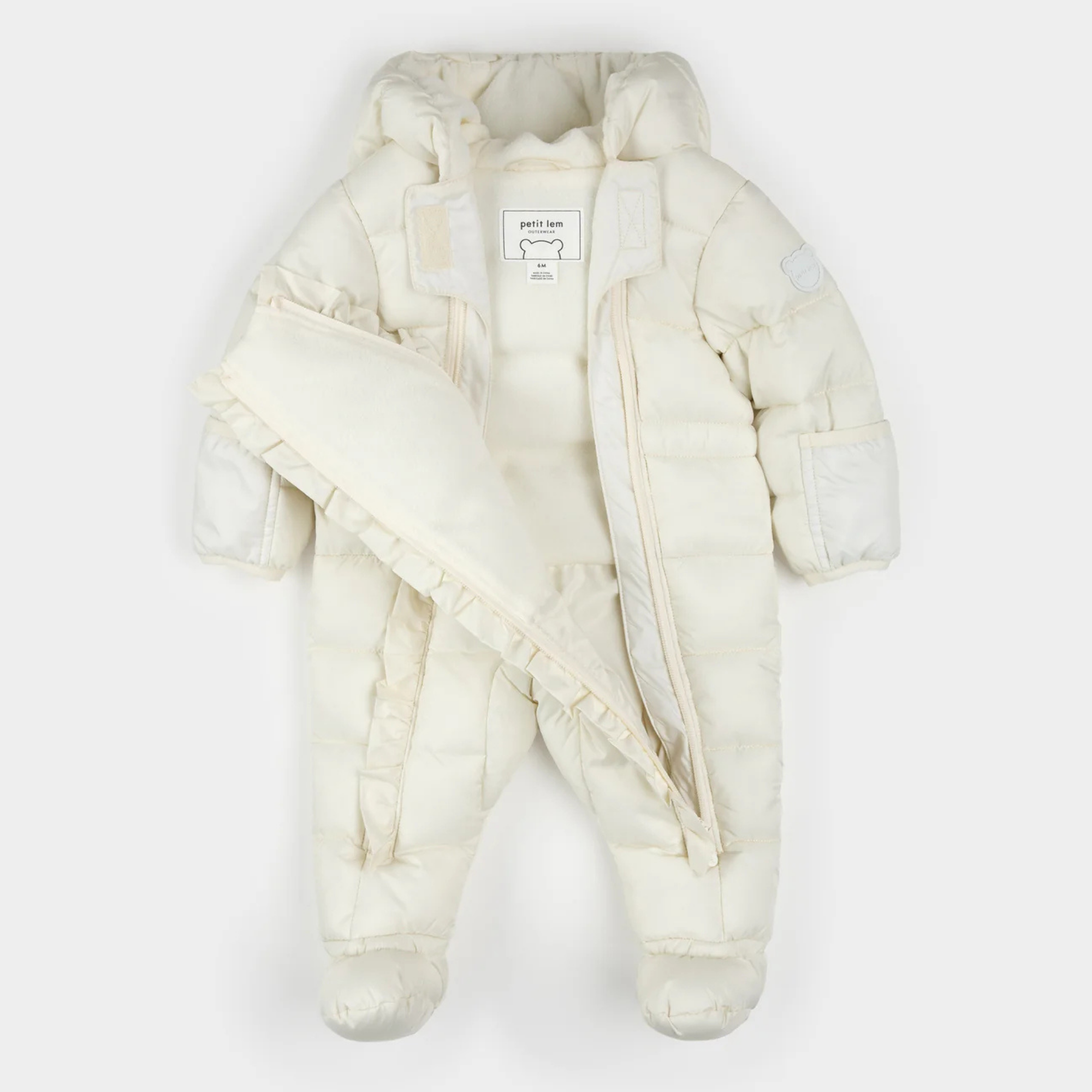 PETIT LEM Antique White Hooded Light-Weight Pram