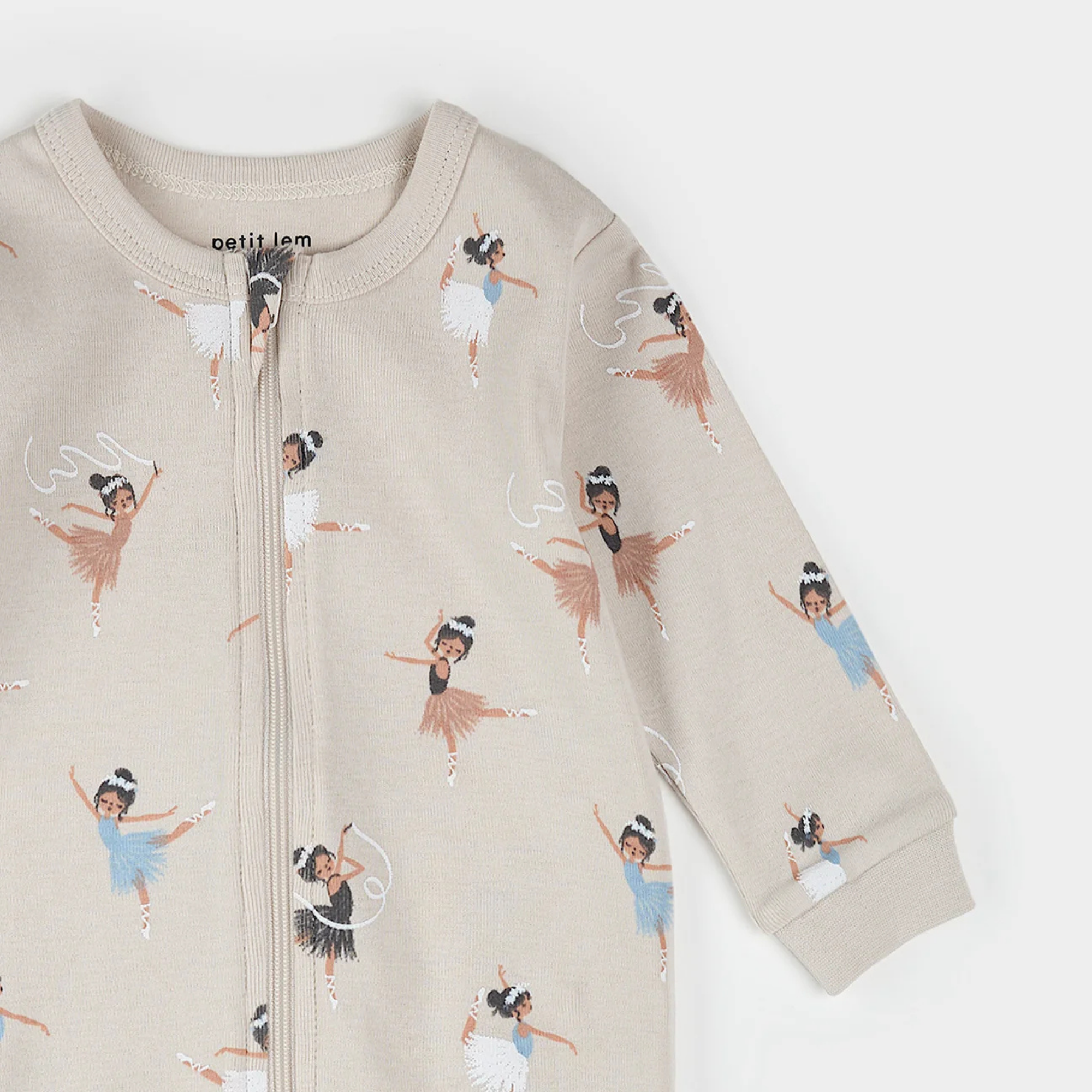 PETIT LEM Ballerina Print on Cream Sleeper