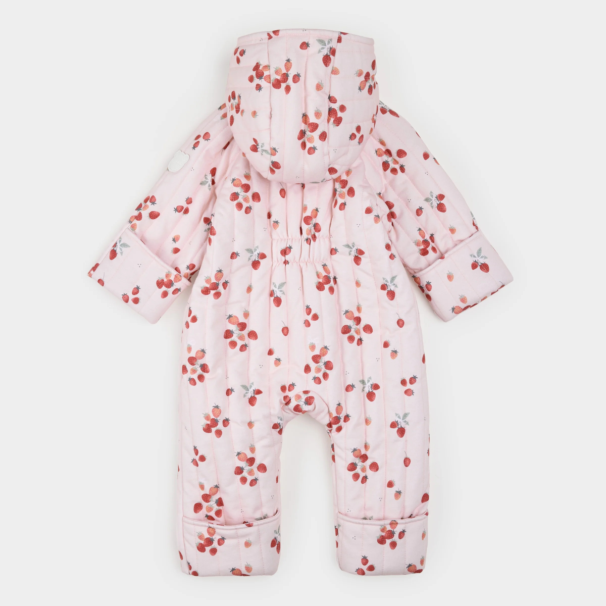PETIT LEM Berry Sweet Print Quilted Hooded Bunting Playsuit