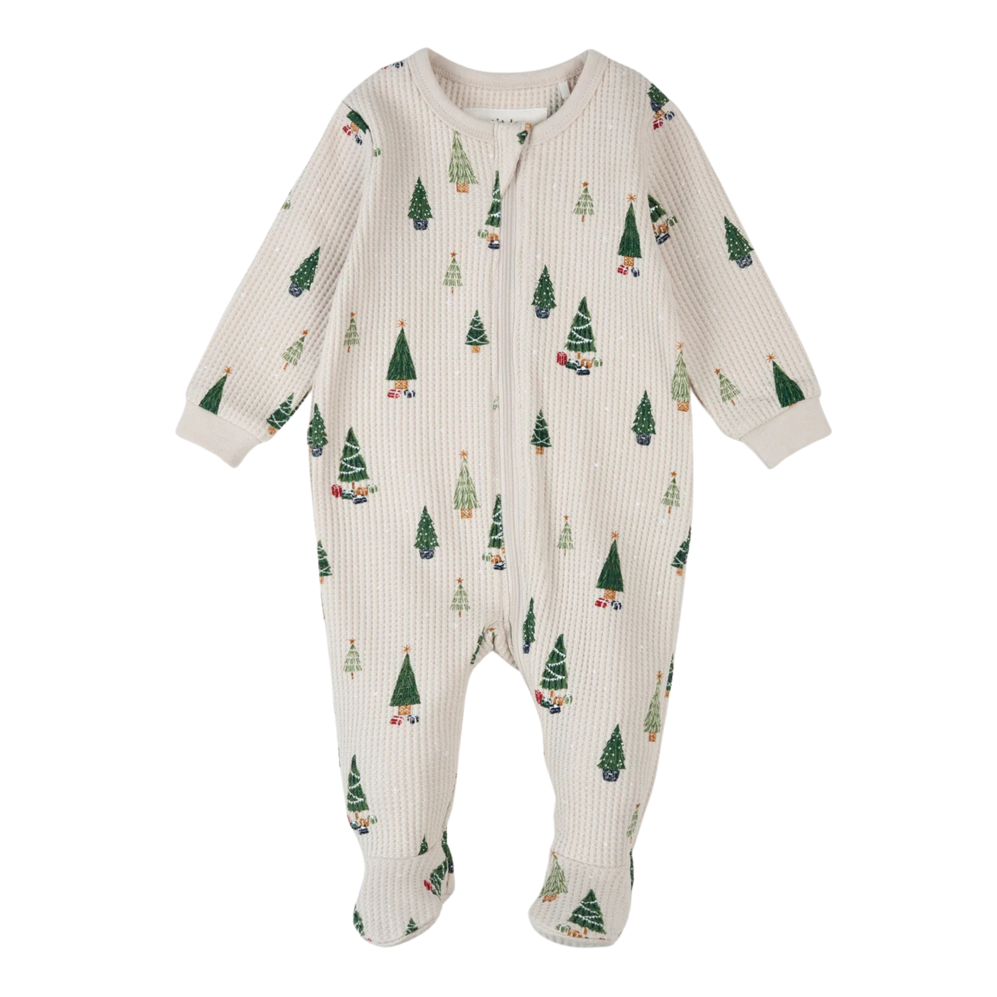 Imprimé sapin de Noël PETIT LEM sur une couchette crème