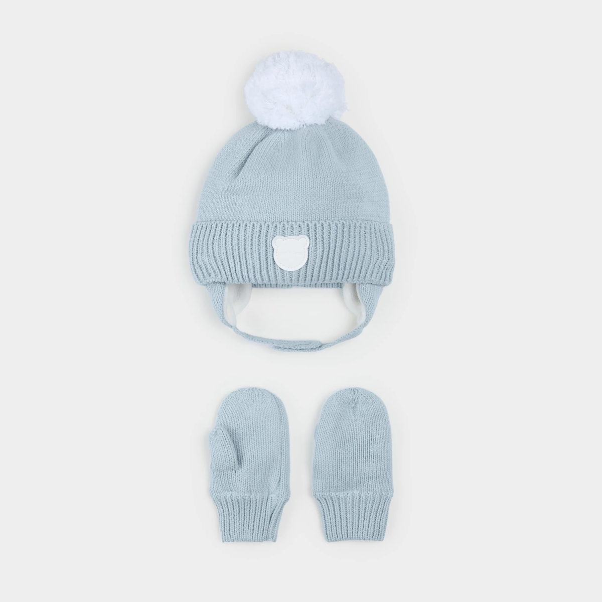 PETIT LEM Hat and Mitts - Light Blue