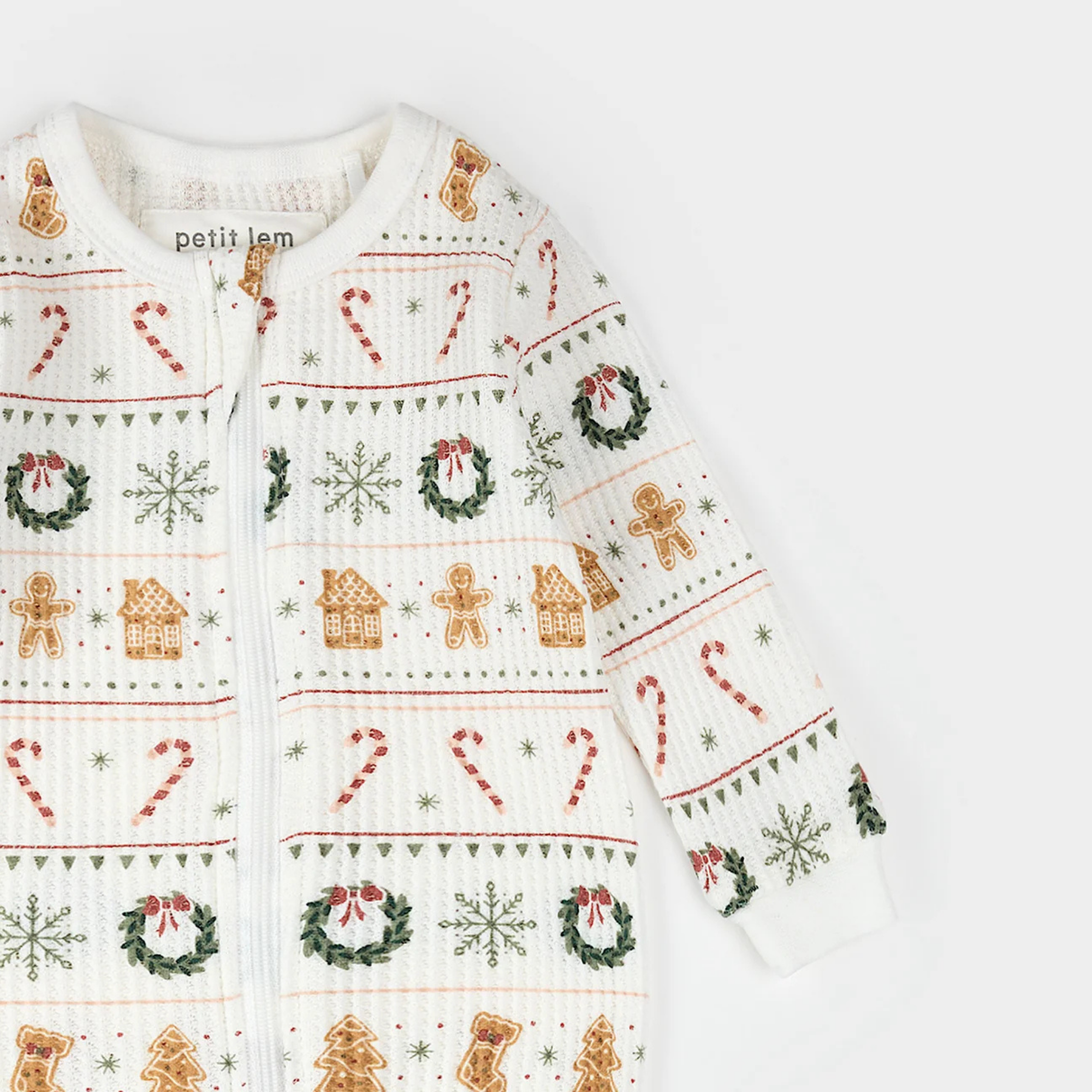 PETIT LEM Holiday Treats Fair Isle Print Thermal Sleeper