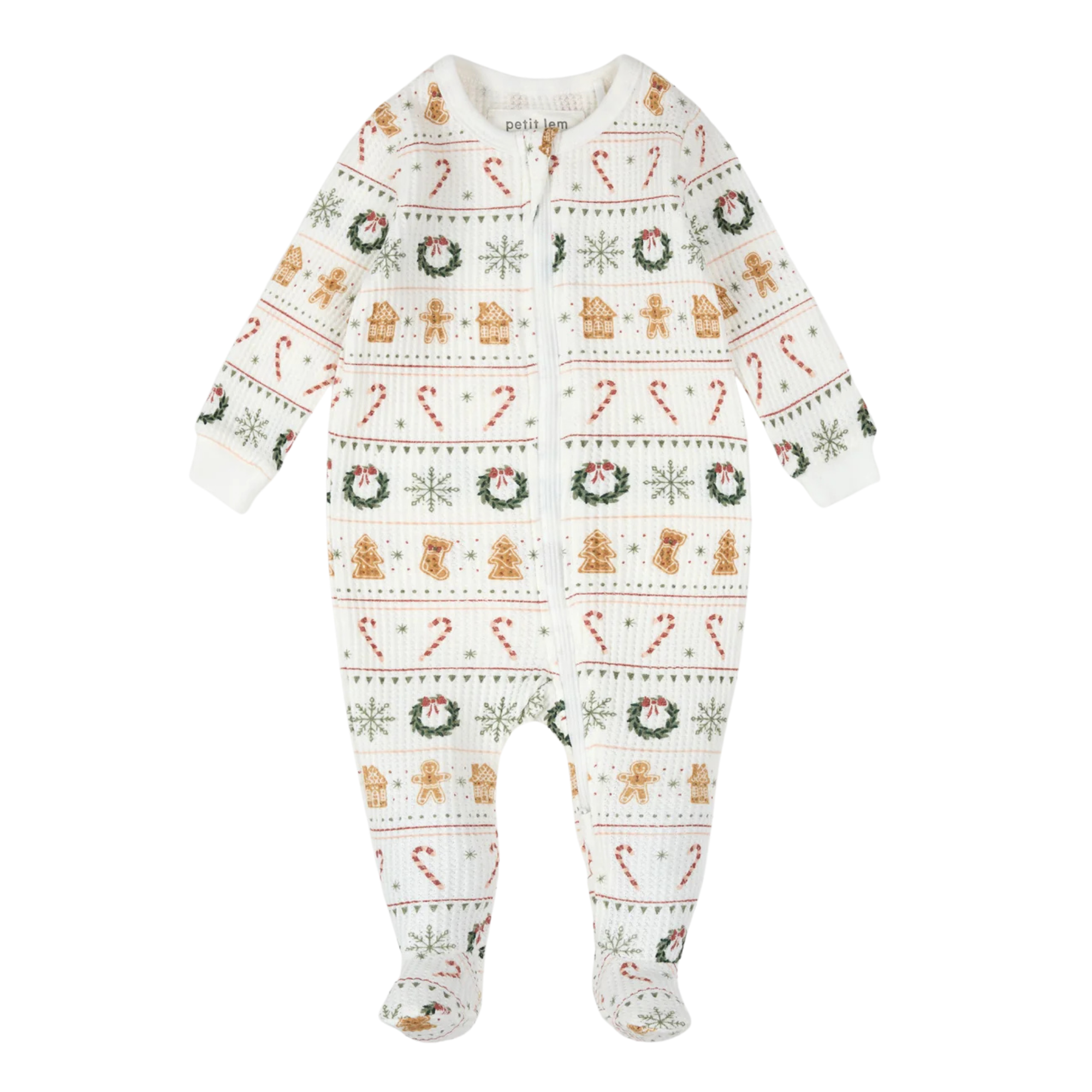PETIT LEM Holiday Treats Fair Isle Print Thermal Sleeper