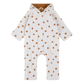 PETIT LEM Little Pumpkin Print Quilted Hooded Bunting Playsuit