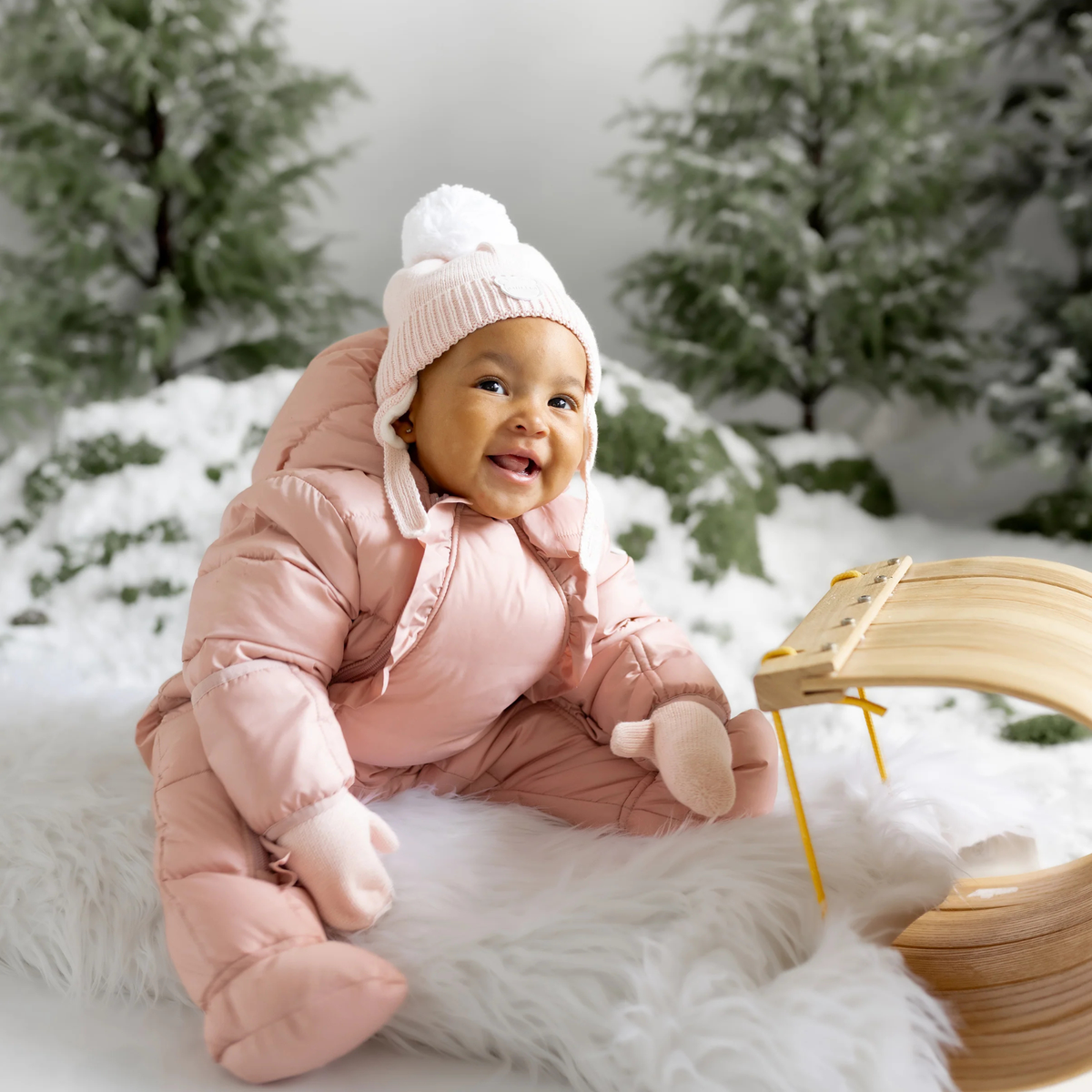 PETIT LEM One-Piece Snowsuit - Dusty Rose