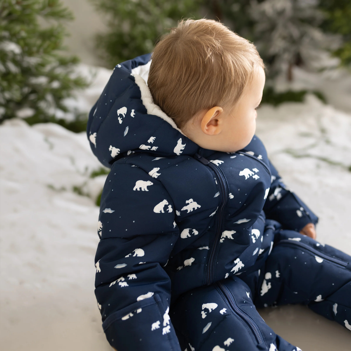 PETIT LEM One-Piece Snowsuit - Polar Bears