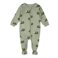 PETIT LEM Recycling Truck Print on Fall Green Sleeper