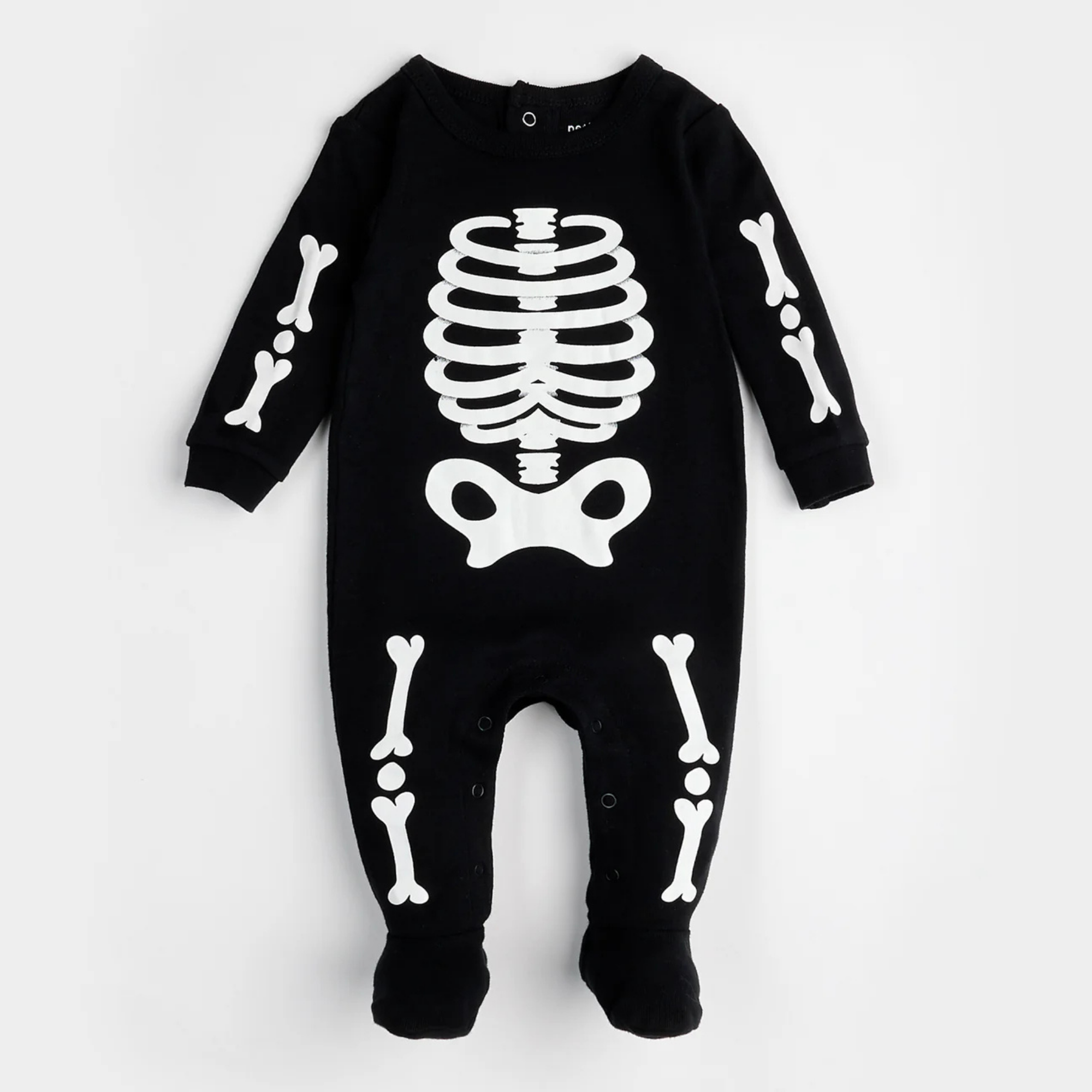 PETIT LEM Skeleton GITD Print on Black Sleeper