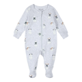 PETIT LEM Snowman Print on Heather Grey Sleeper