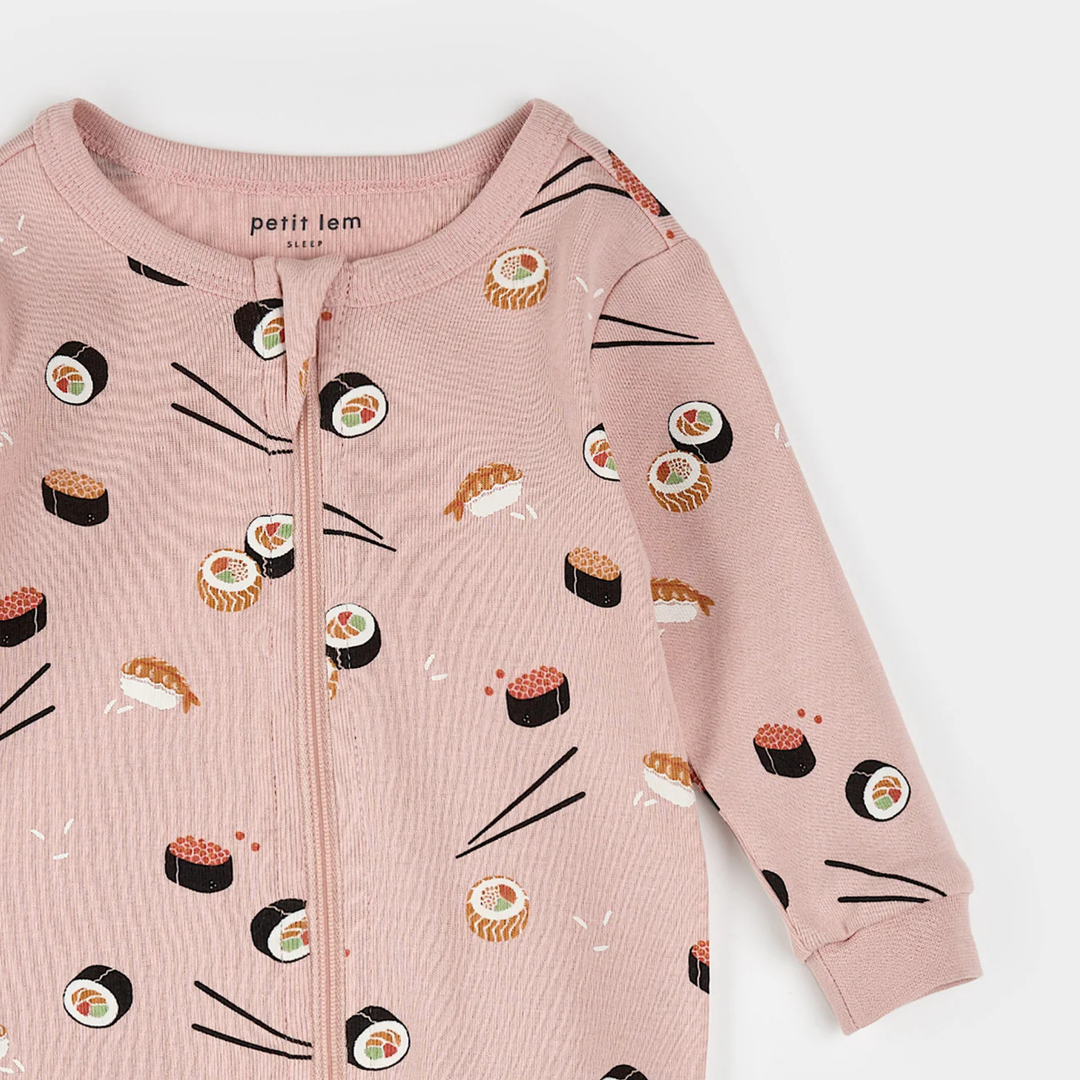 Imprimé Sushi PETIT LEM sur dormeuse rose