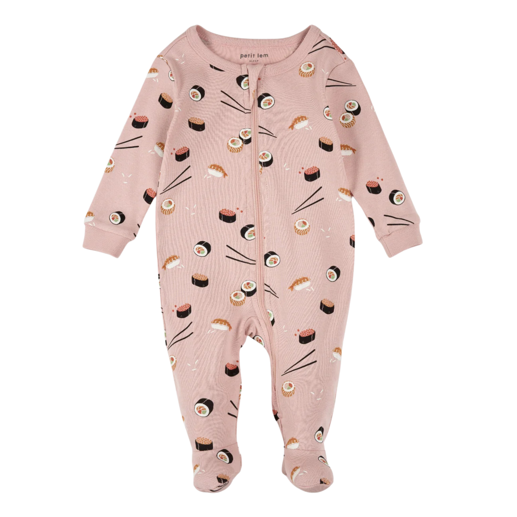 PETIT LEM Sushi Print on Pink Sleeper