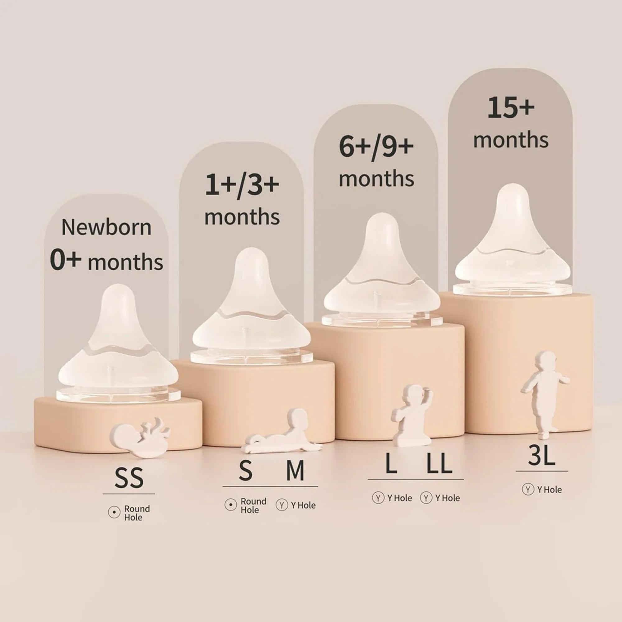PIGEON Baby Bottle Nipple (3-Pack)
