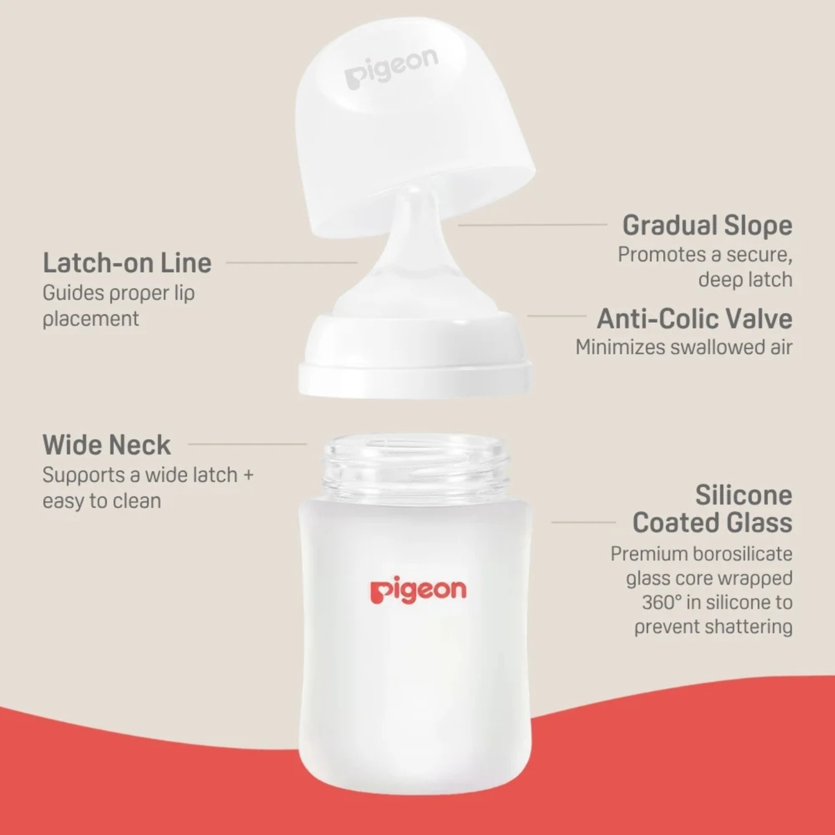 PIGEON Silicone Coated Bottle (2-Pack)
